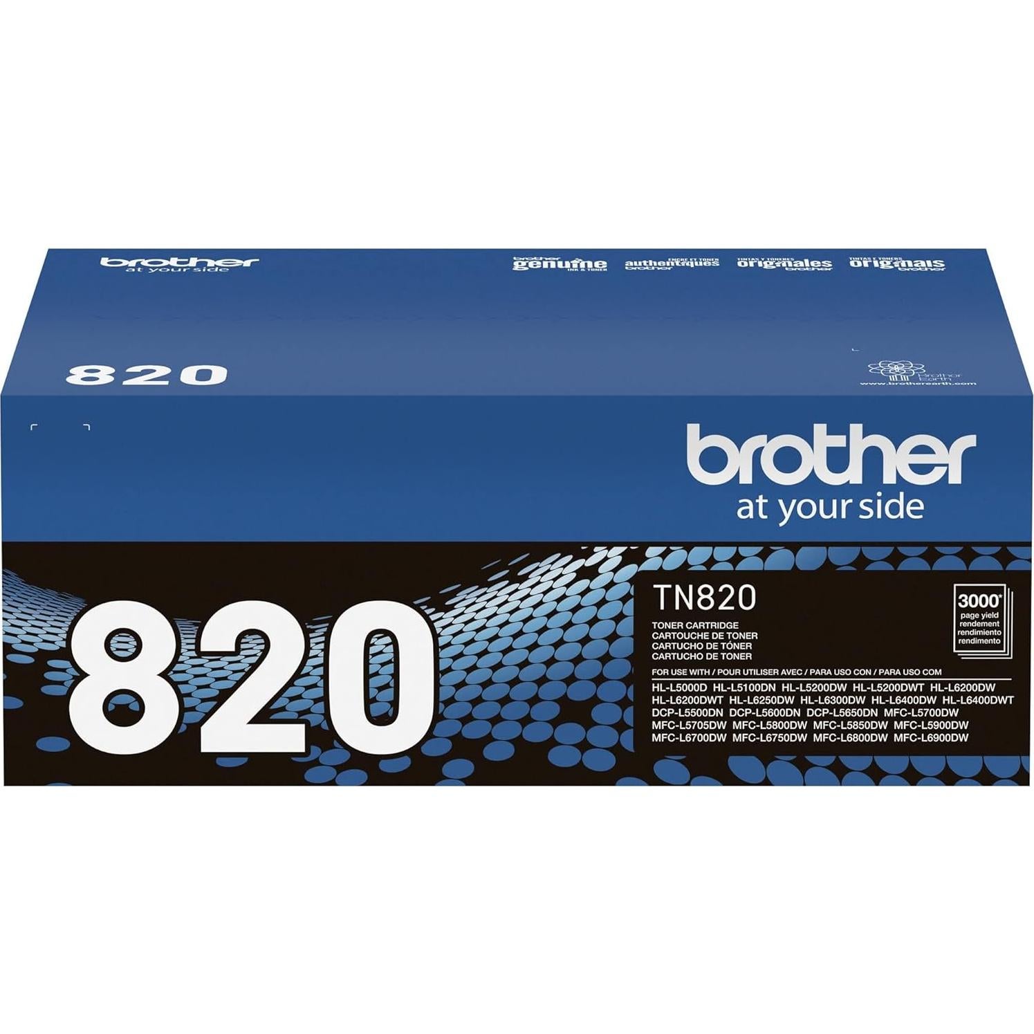 Cartucho de Tóner Brother TN-820 Negro - 3000 Páginas
