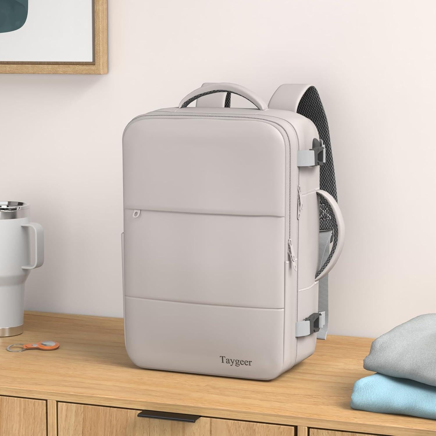 Mochila Taygeer para Portátil 15.6" Marrón para Mujeres