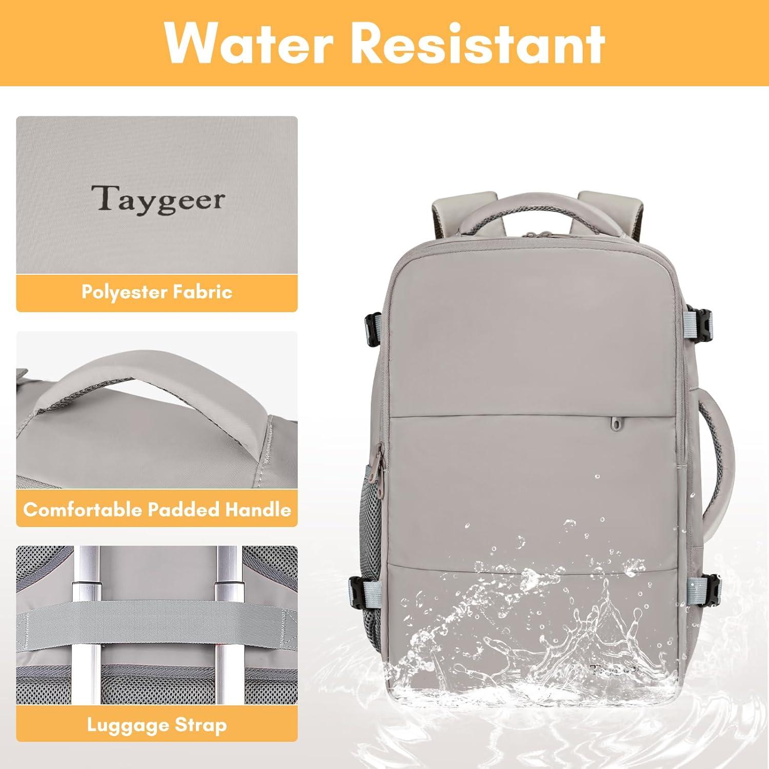 Mochila Taygeer para Portátil 15.6" Marrón para Mujeres