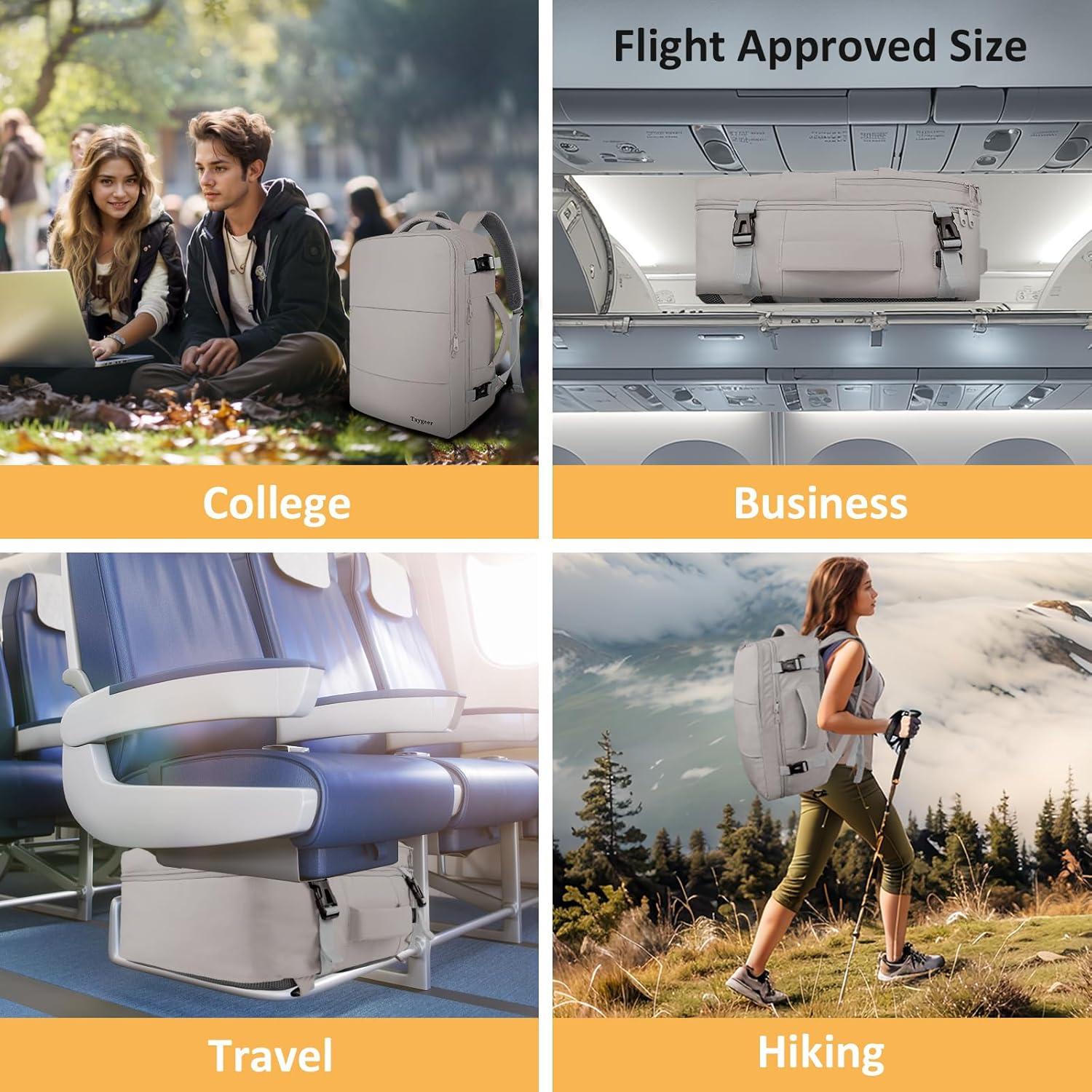 Mochila Taygeer para Portátil 15.6" Marrón para Mujeres