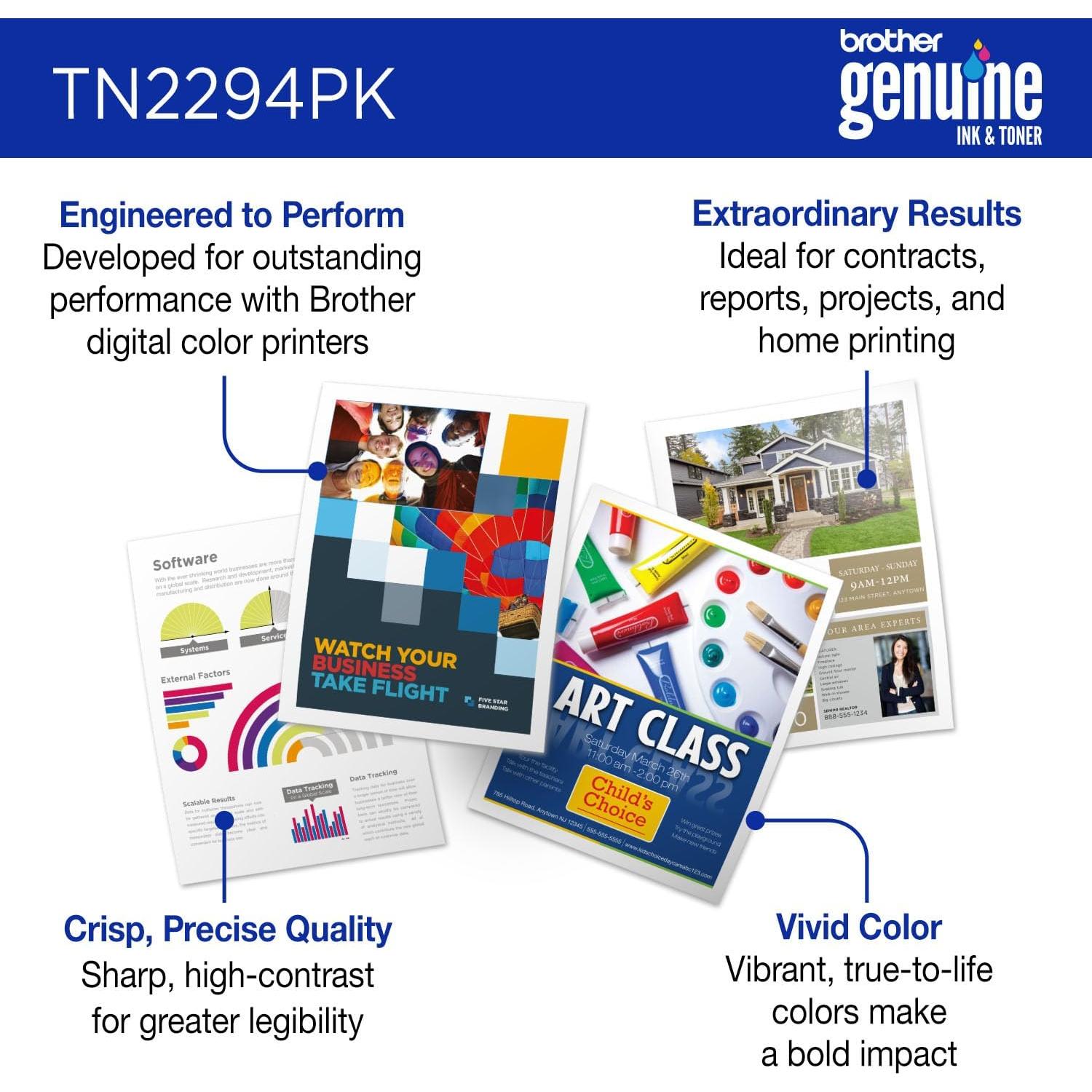 Cartuchos de Tóner Brother TN2294PK - Paquete de 4 Colores