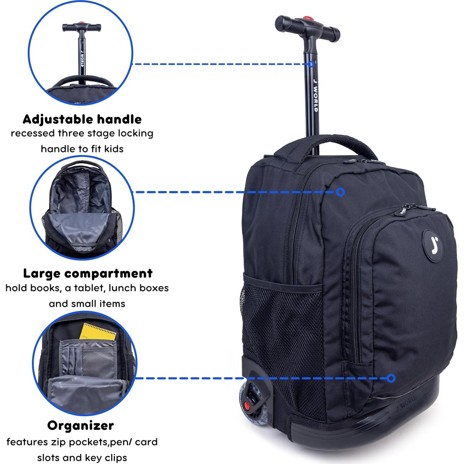 Mochila Rodante J World New York RBS-17 Negra 1.59 kg