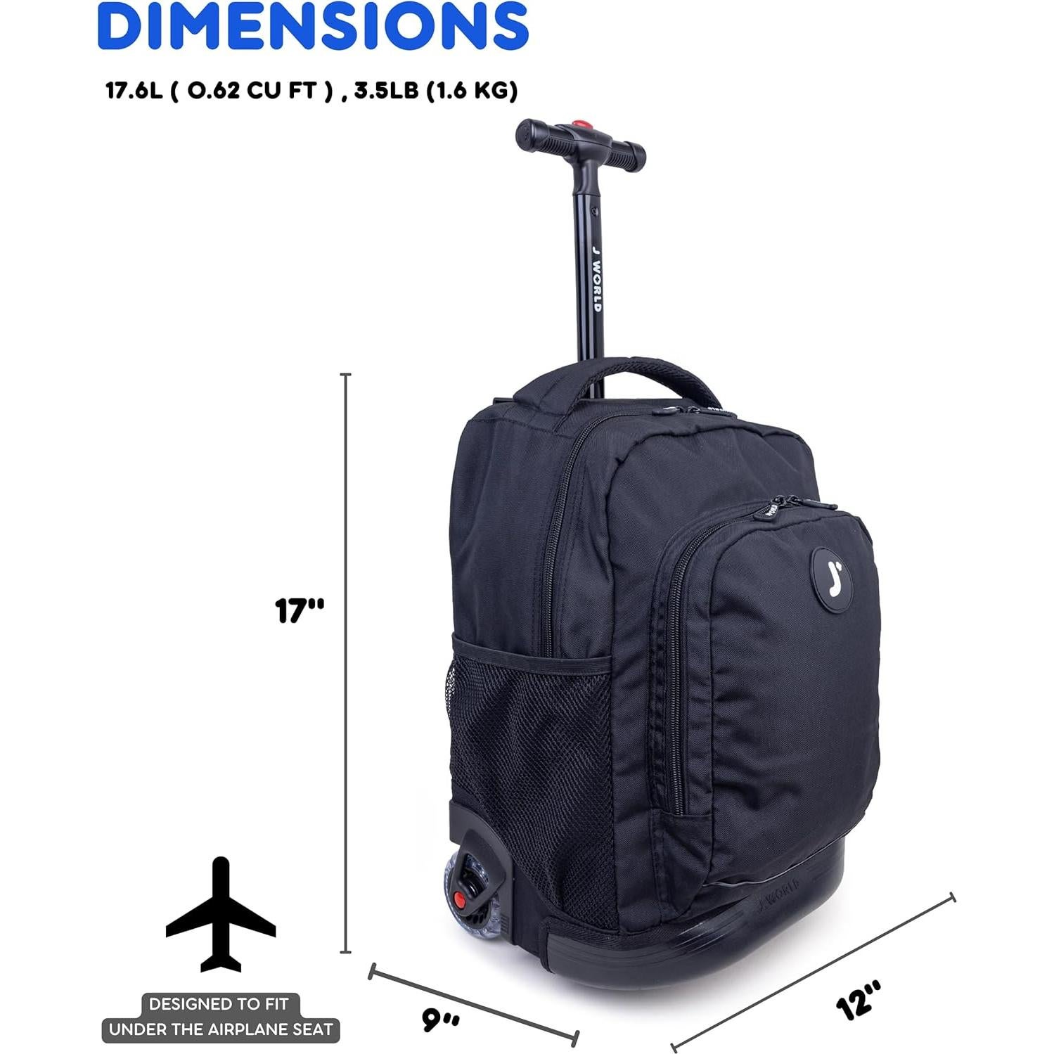 Mochila Rodante J World New York RBS-17 Negra 1.59 kg