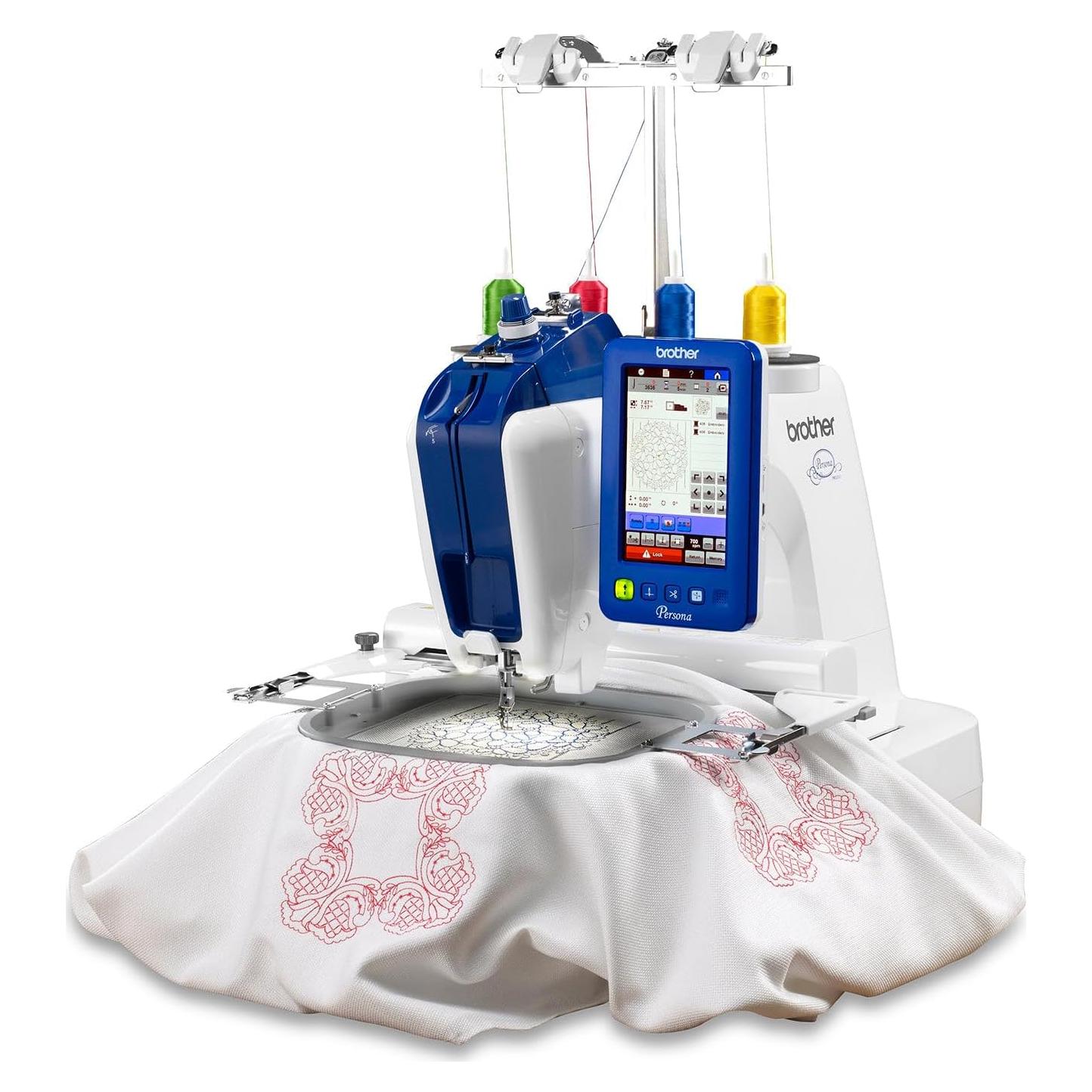 Persona PRS100 Single Needle Embroidery Machine with 4-Spool Thread Stand and Free Arm Embroidery