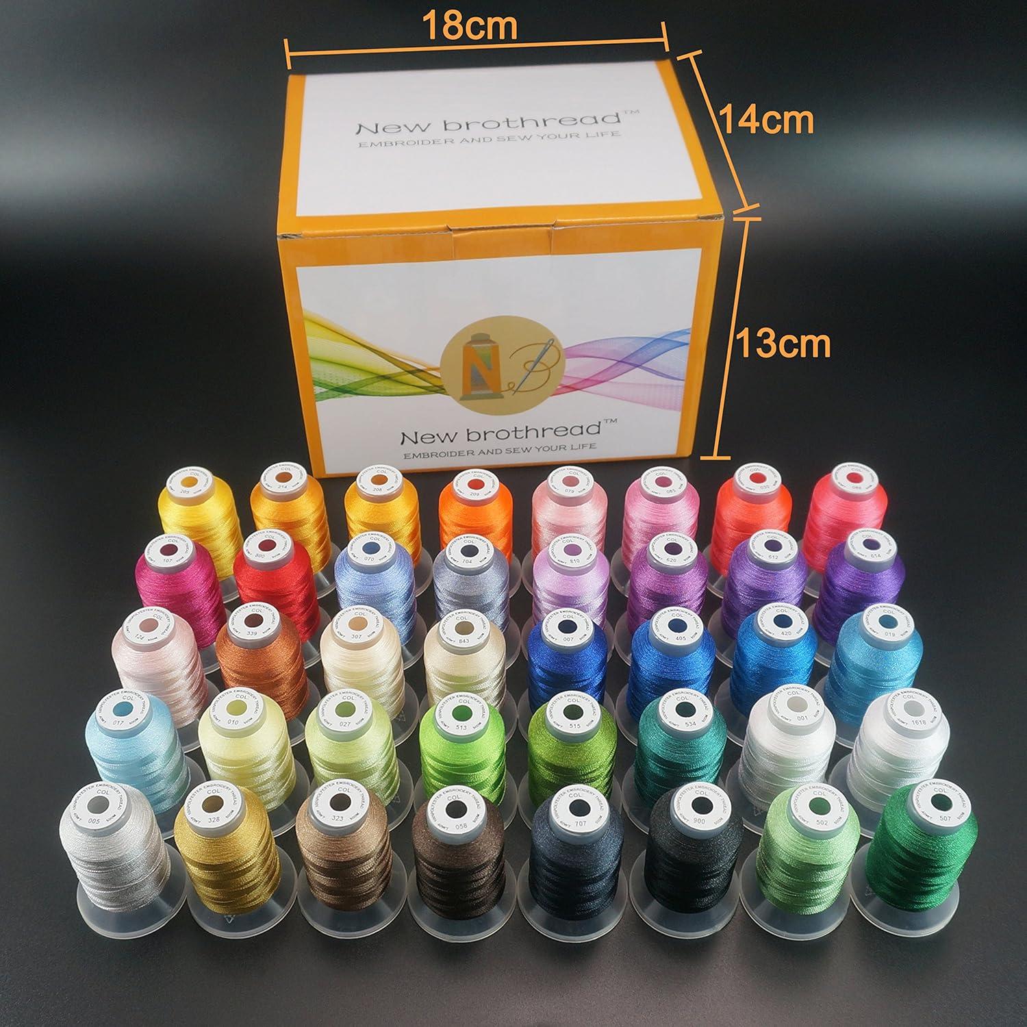Kit de Hilo de Bordar Poliester 40 Colores 500M Nuevo Brothread