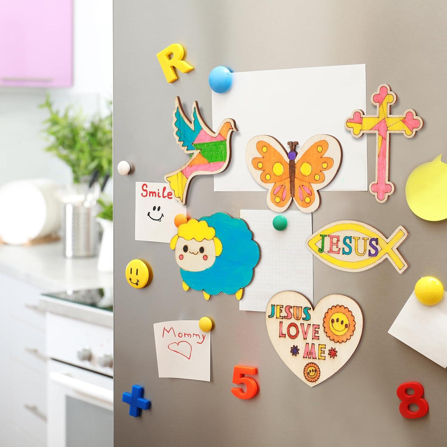 Kit de Manualidades Religiosas Blueweenly 48 Piezas Madera