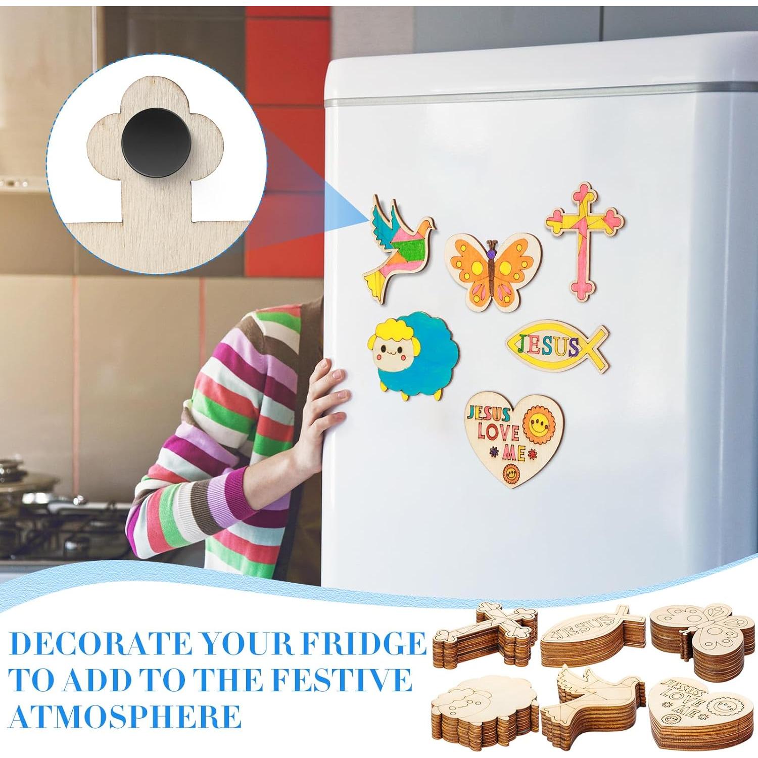 Kit de Manualidades Religiosas Blueweenly 48 Piezas Madera