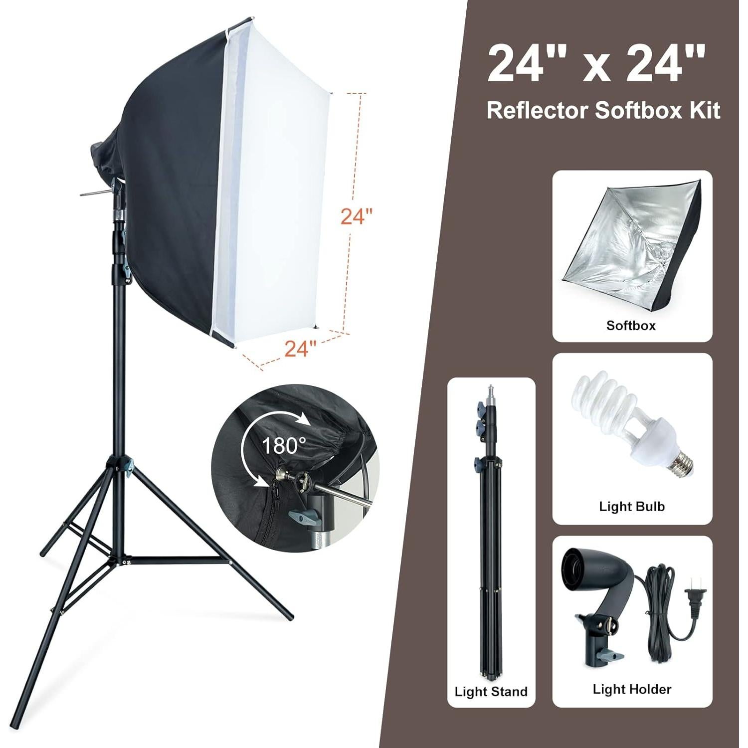 Kit de Luz de Estudio Fotográfico LINCO AM169 con 3 Fondos