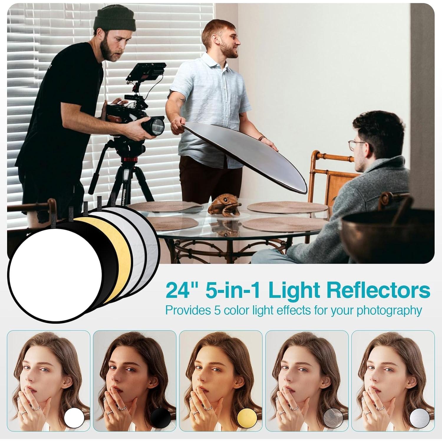 Kit de Iluminación Profesional Emart 2.6x3.0m con Softbox y Fondos