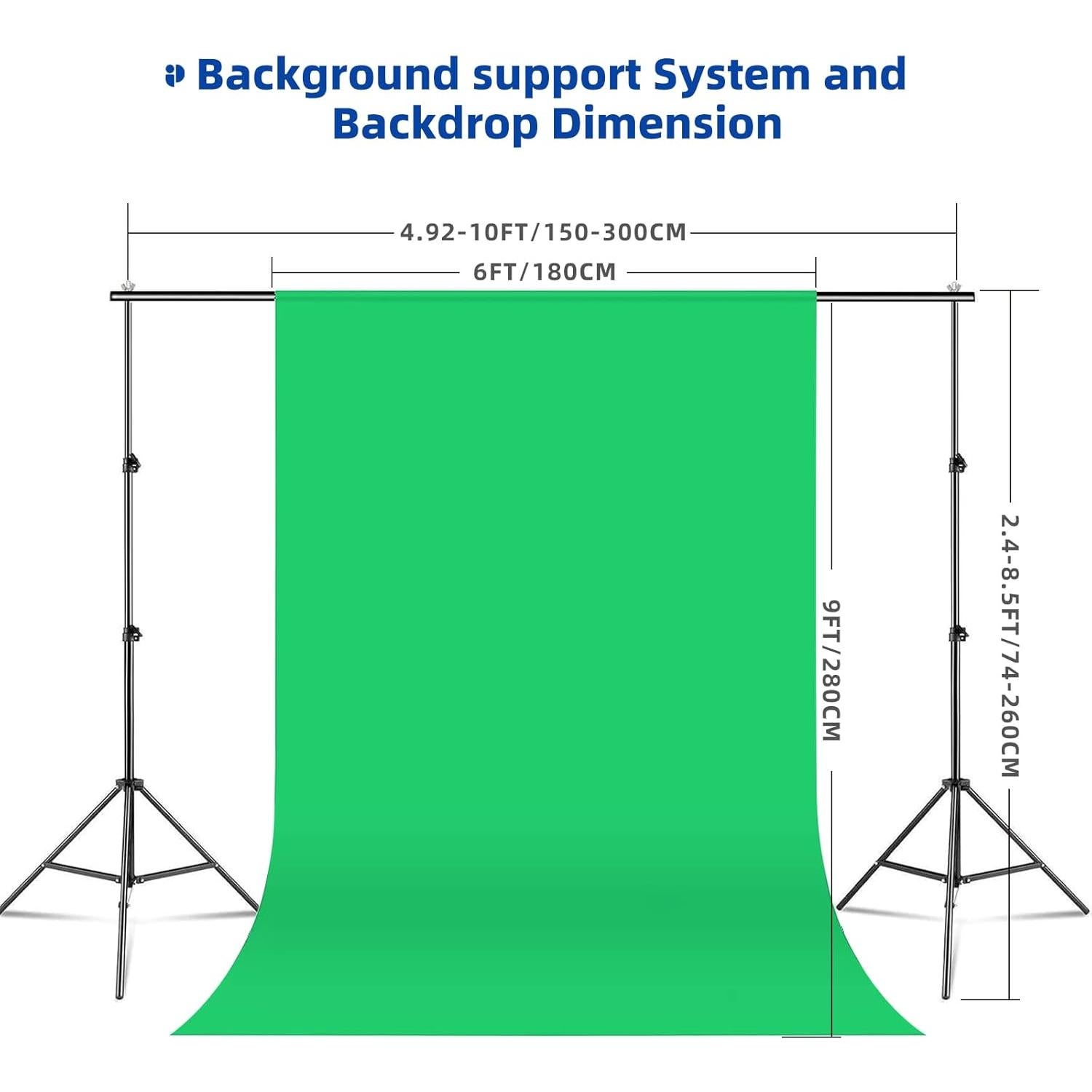 Kit de Iluminación Fotográfica SAVWAY con Fondos 2.6x3.0m