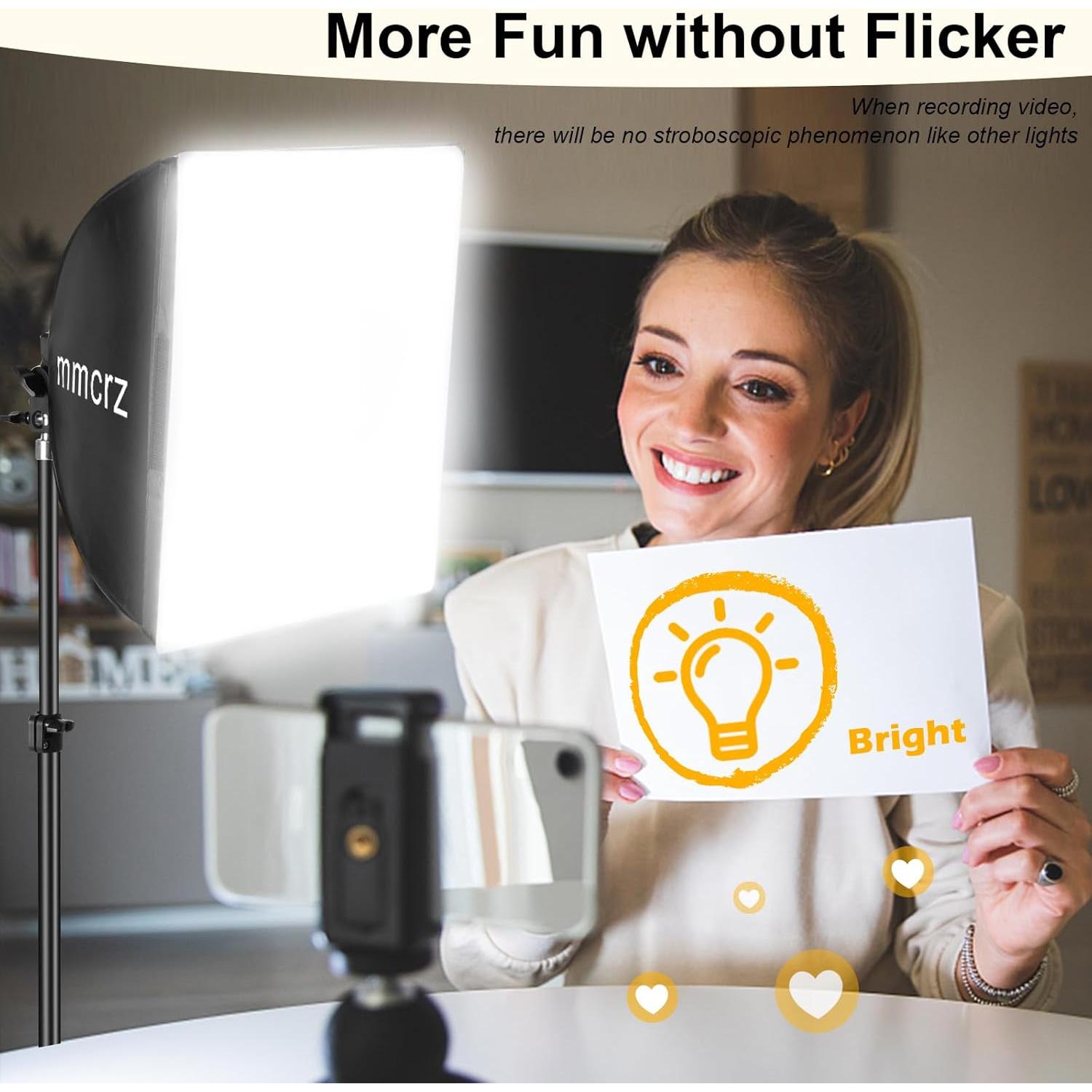 Kit de Iluminación Softbox Profesional mmcrz 2 Paquetes 16x16"