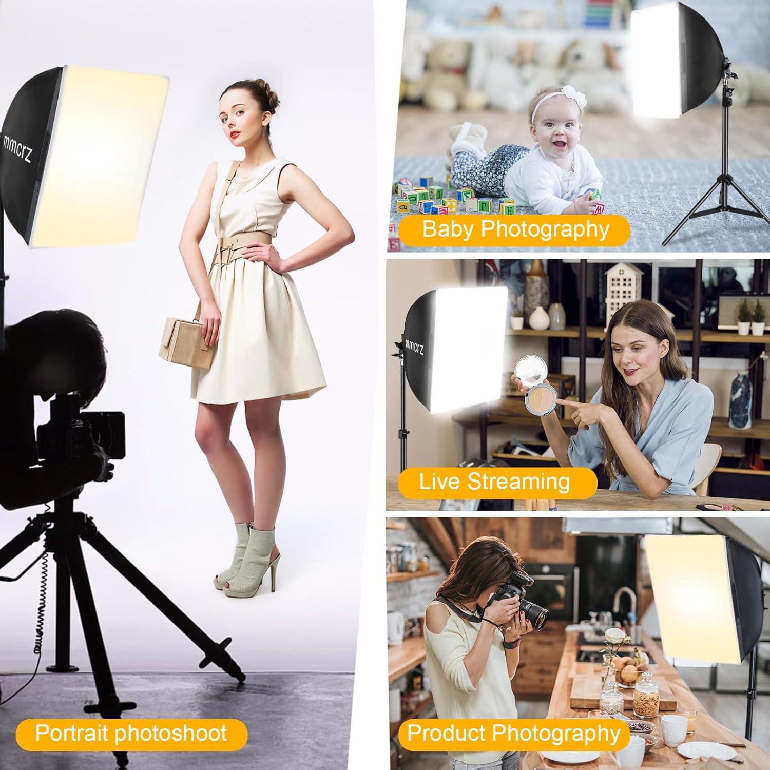 Kit de Iluminación Softbox Profesional mmcrz 2 Paquetes 16x16"