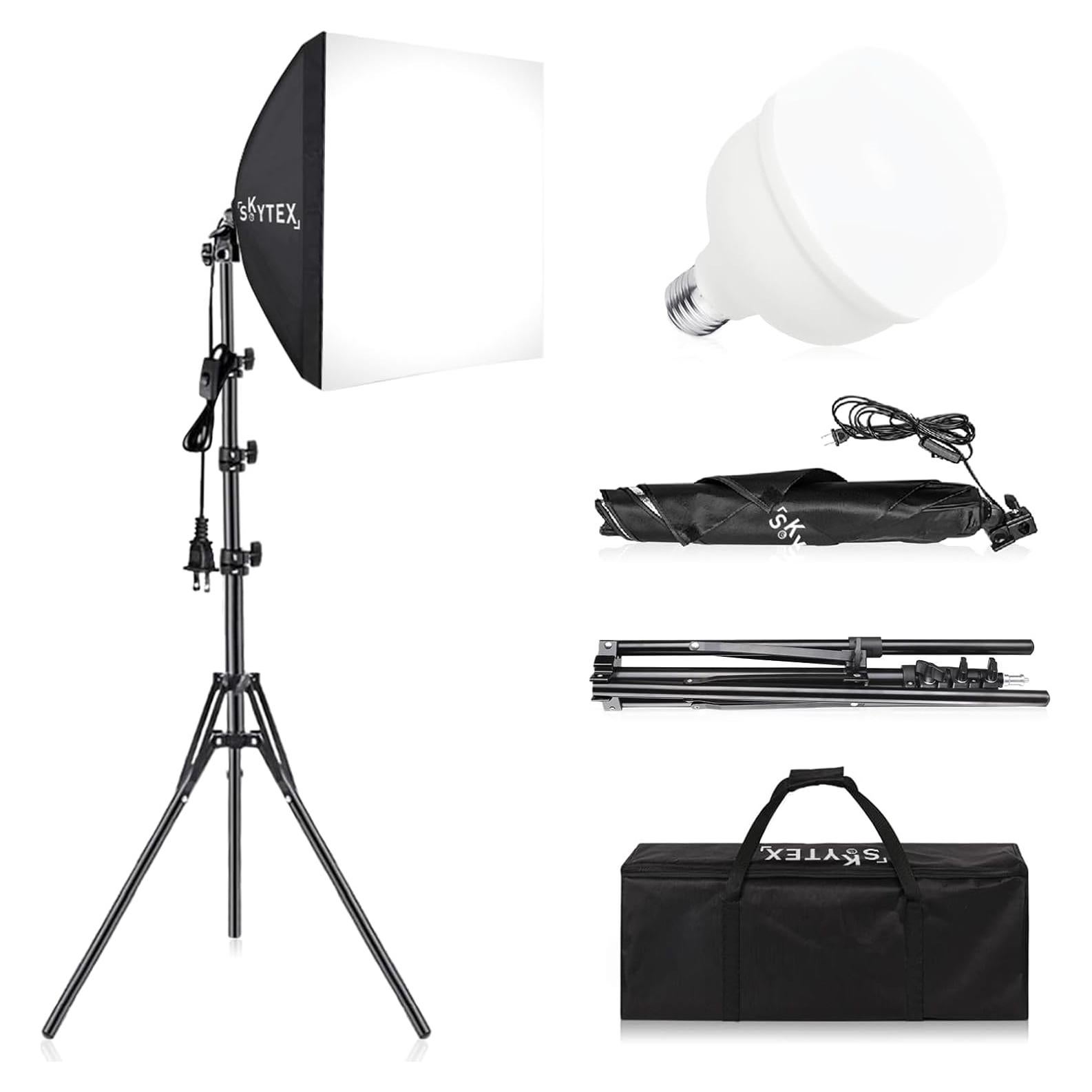 Kit de Iluminación Softbox Skytex 40x40cm con Bombilla LED 135W