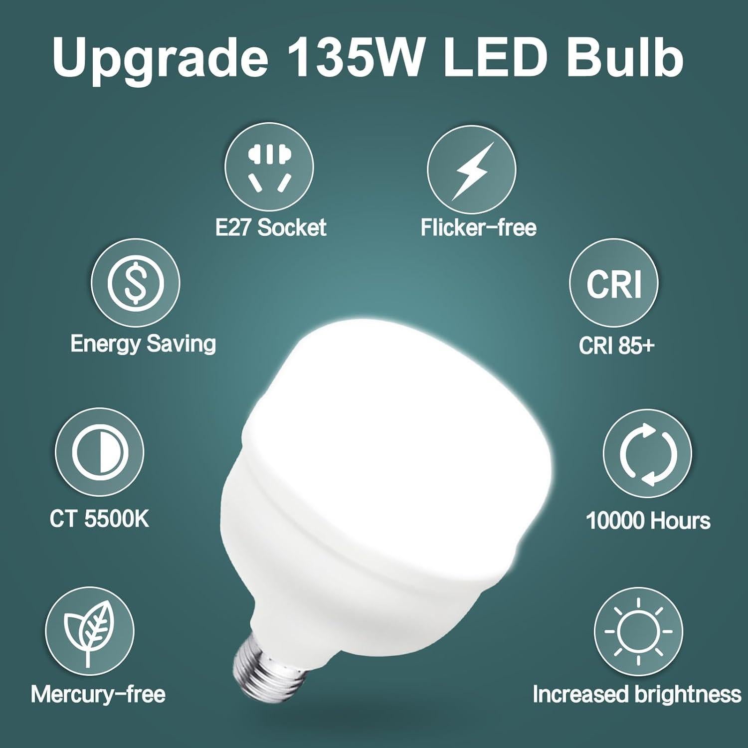 Kit de Iluminación Softbox Skytex 40x40cm con Bombilla LED 135W