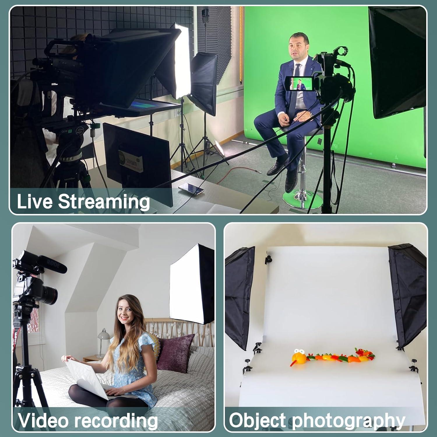 Kit de Iluminación Softbox Skytex 40x40cm con Bombilla LED 135W