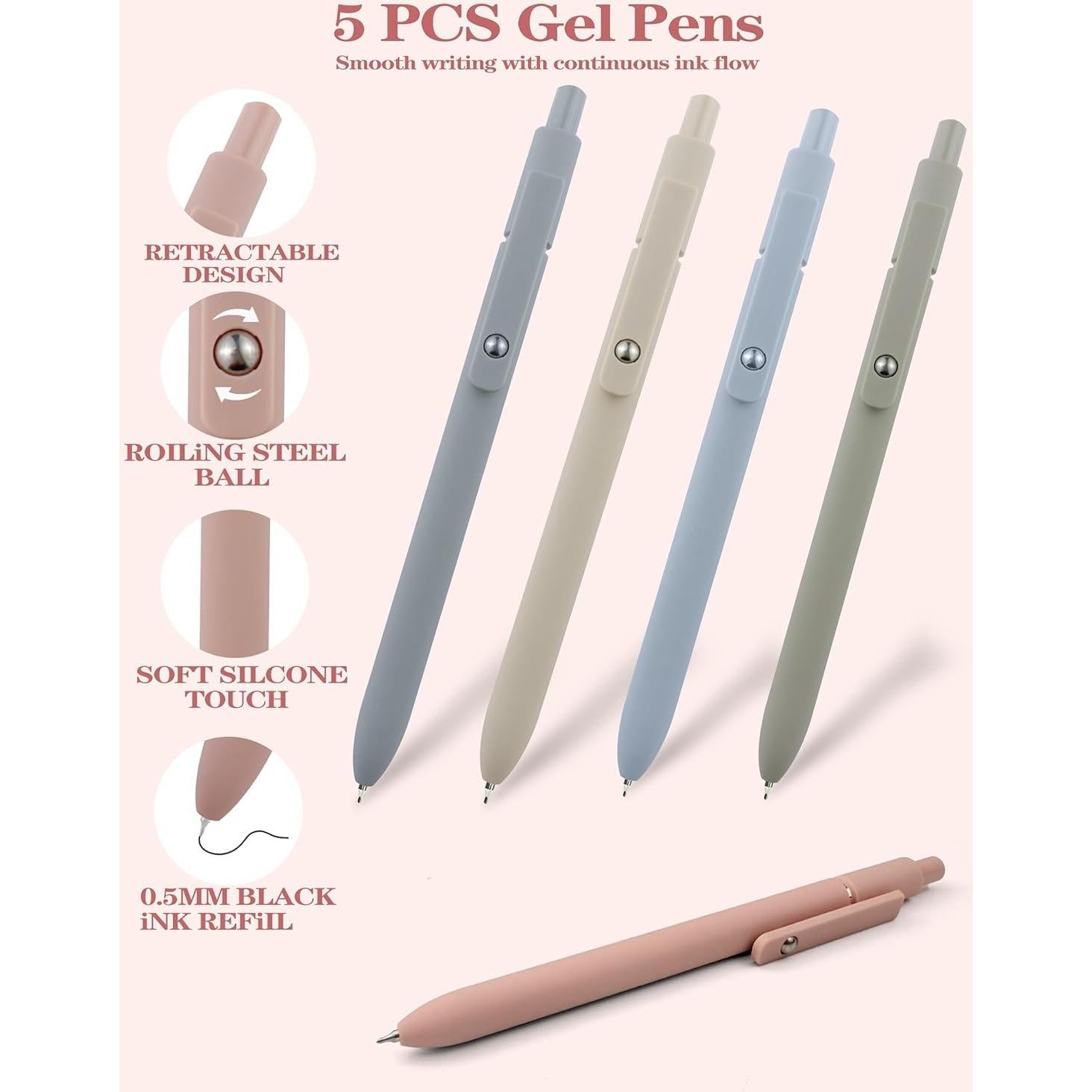 Set de Papelería JIZHIYUAN 54 Piezas con Estuche Rosa