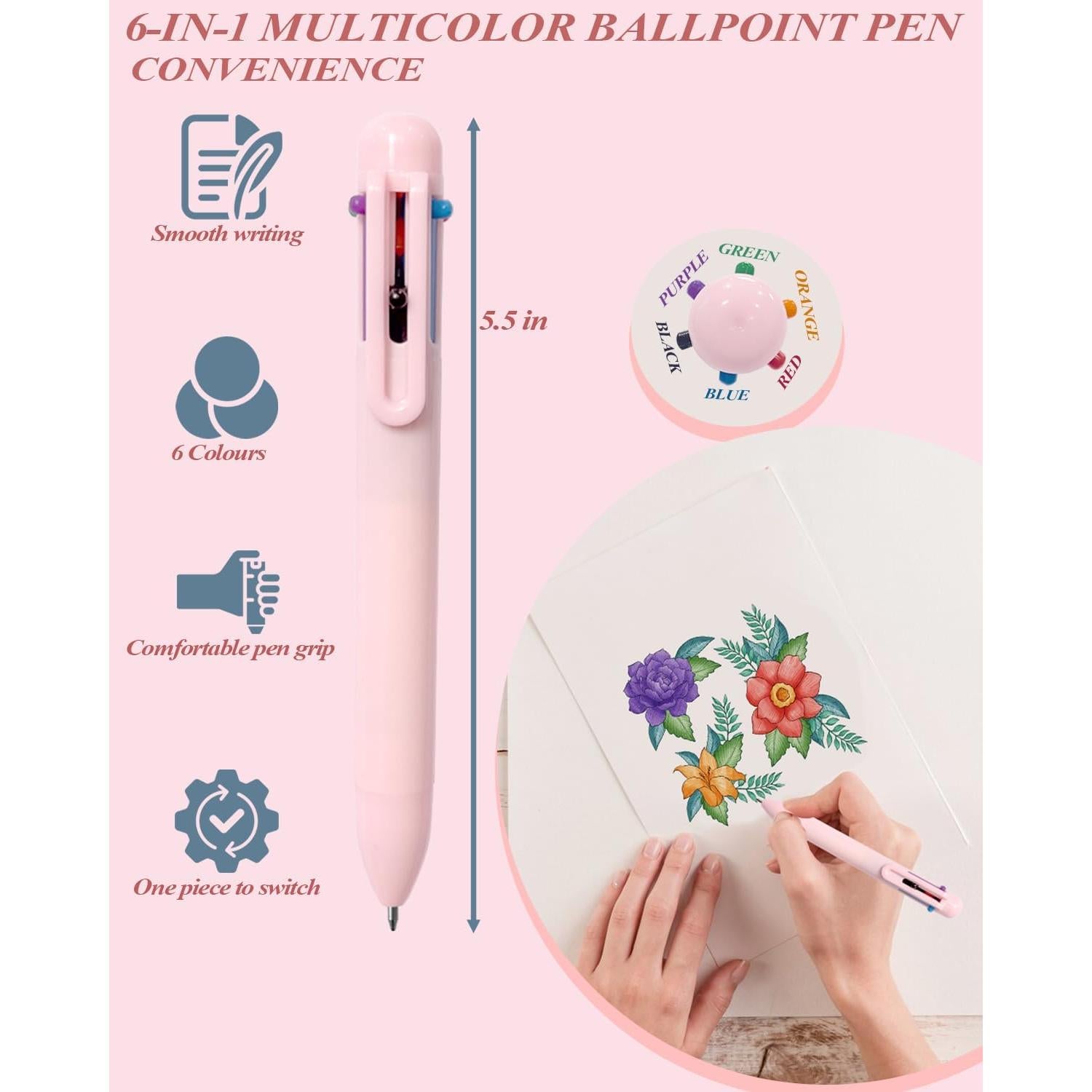 Set de Papelería JIZHIYUAN 54 Piezas con Estuche Rosa