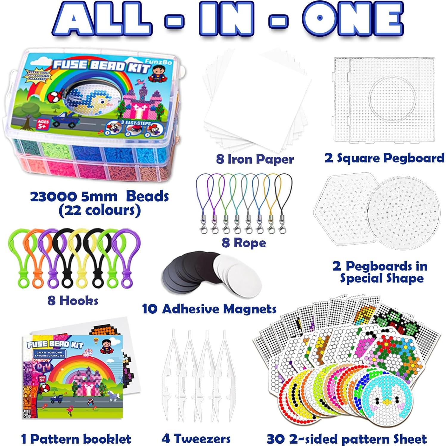 Kit de Perlas de Fusión FUNZBO 23000 Piezas 22 Colores