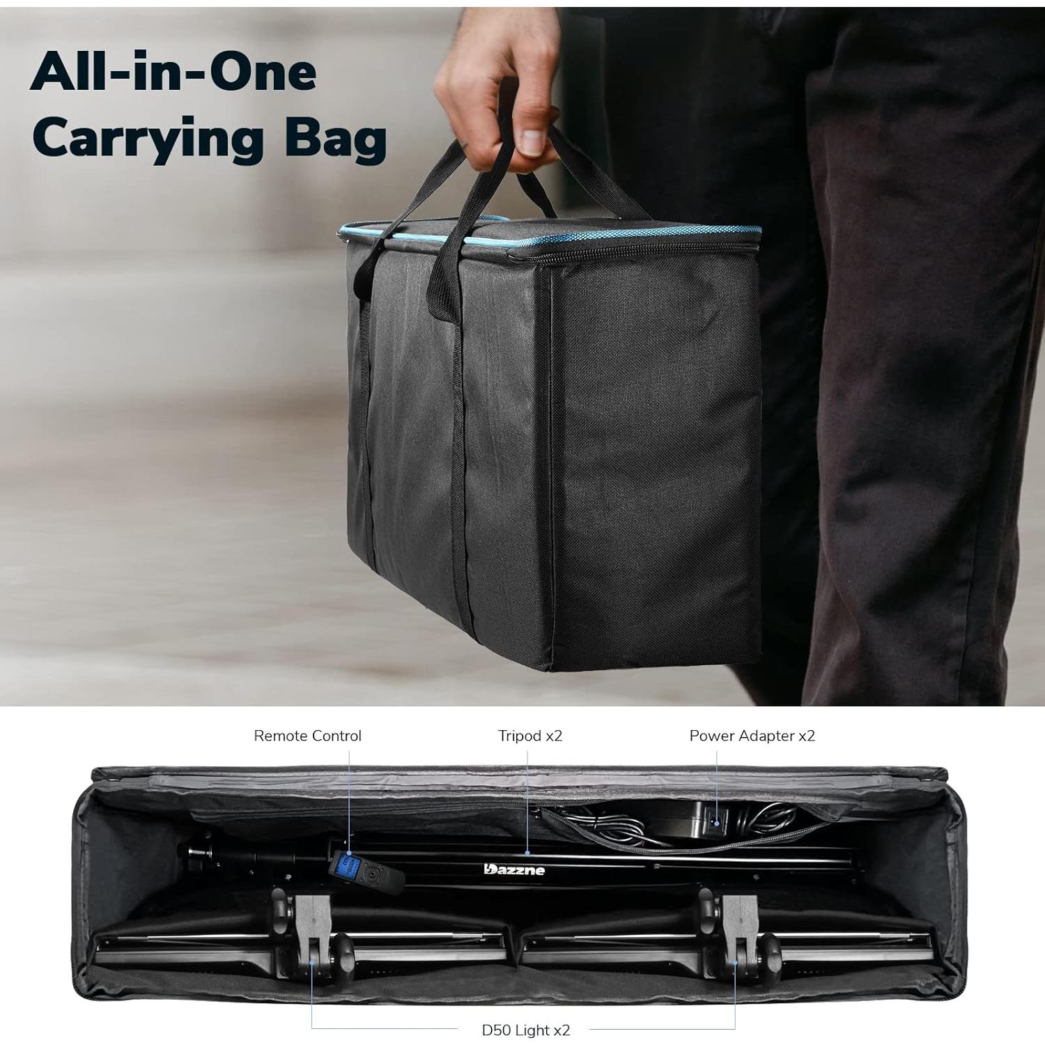 D50 LED Video Light Panel Lights 15.4", 2 Packs 45W 3000K-8000K Bi-Color Dimmable Photography Lighting, CRI 96+ Videography Lighting for Video Shooting/Gaming/Live Stream/Studio/Film