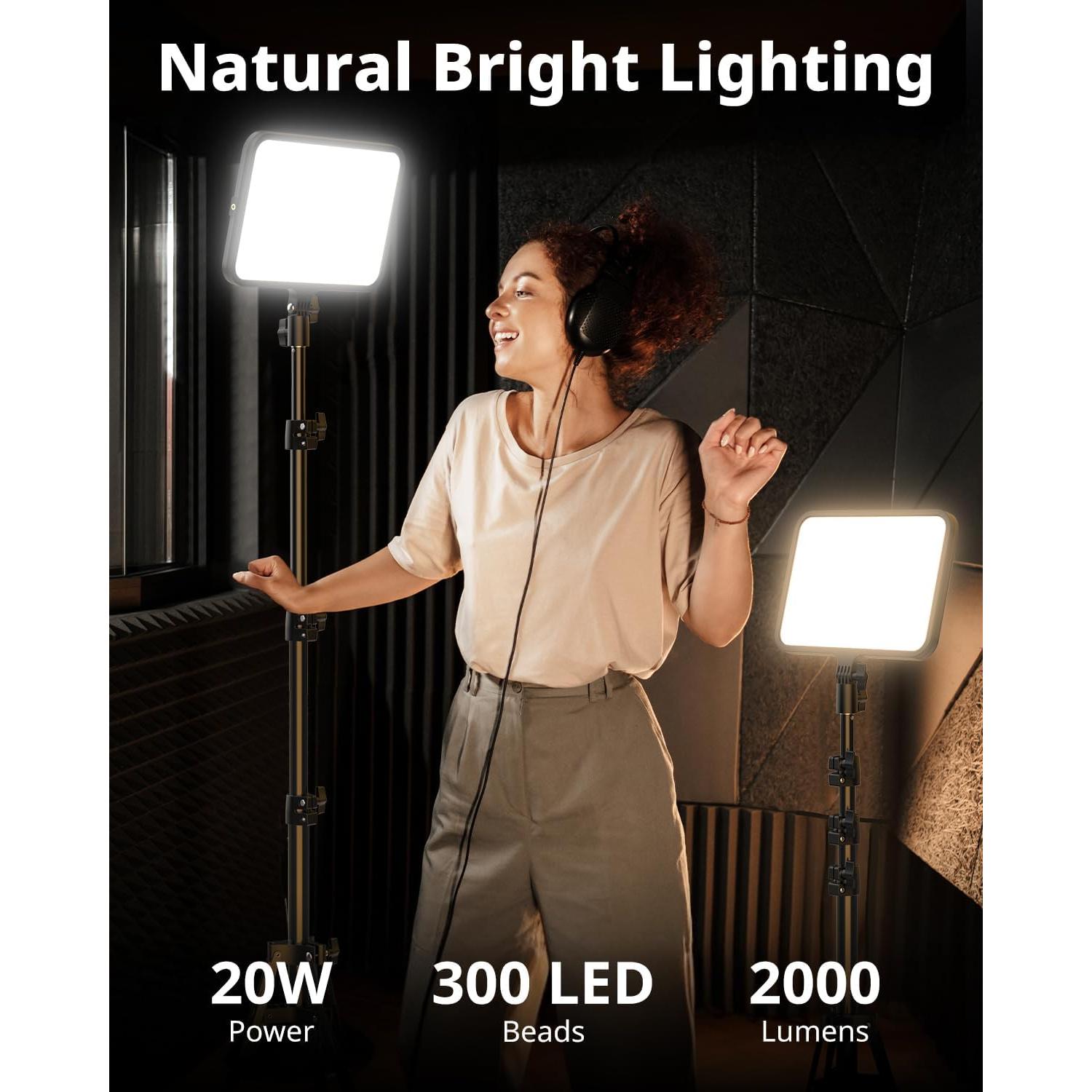 Kit de Luz LED UBeesize 2 Piezas 33 cm con Trípode 165 cm