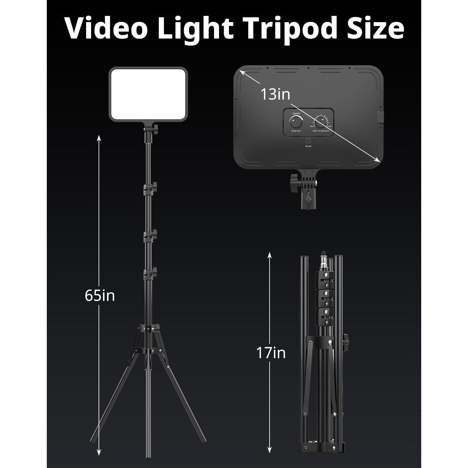 Kit de Luz LED UBeesize 2 Piezas 33 cm con Trípode 165 cm