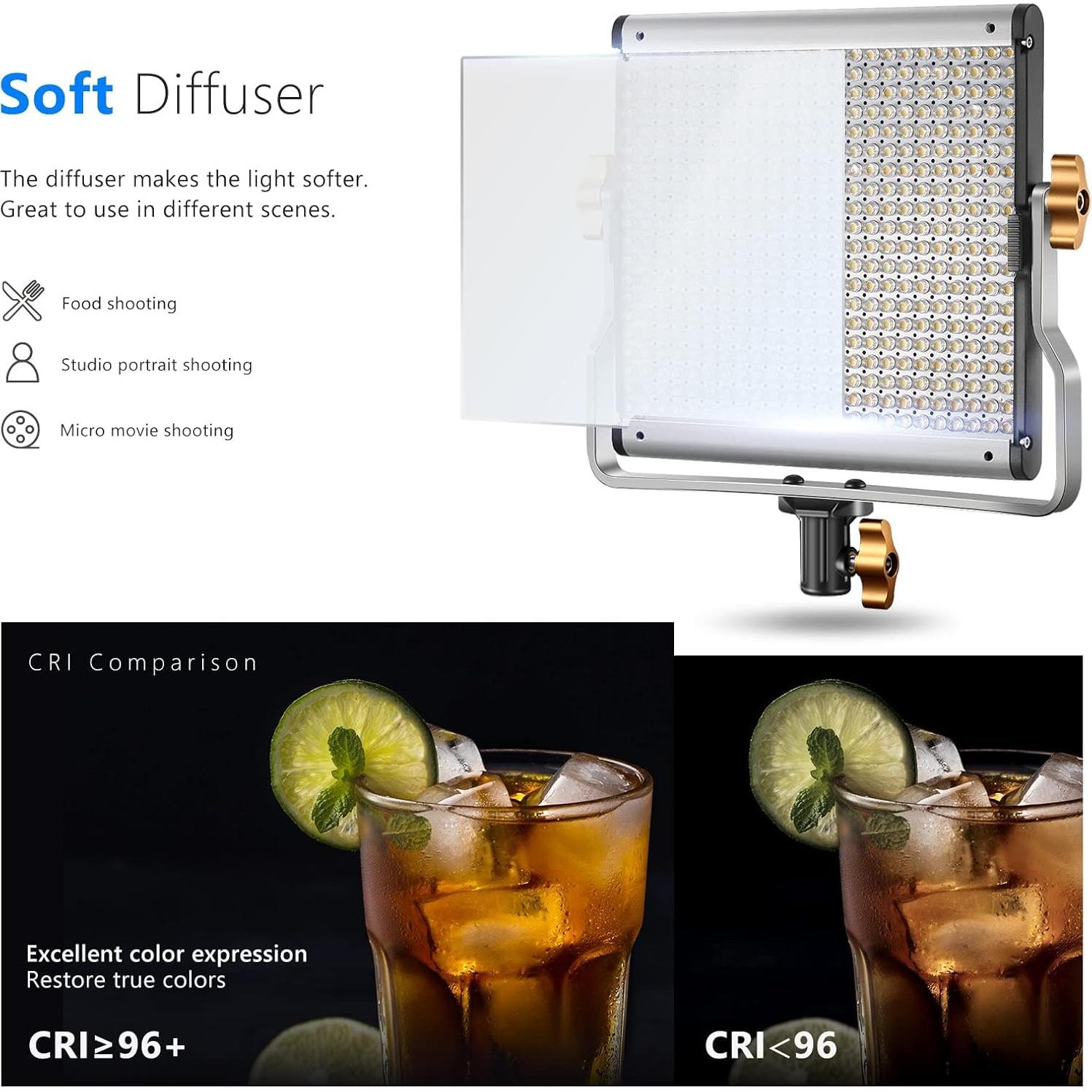 Luz LED Bi-Color Neewer 480 Perlas 3200-5600K con Soporte