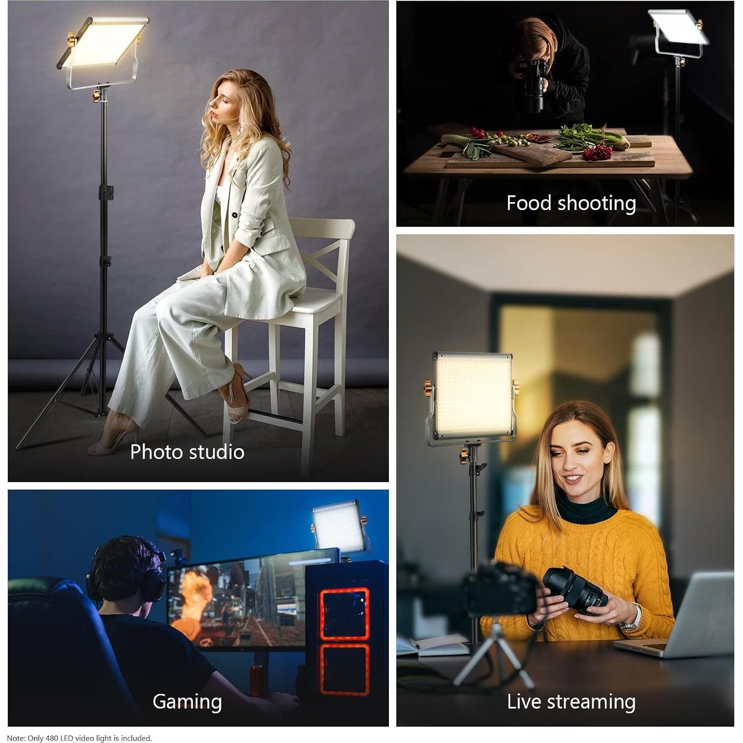 Luz LED Bi-Color Neewer 480 Perlas 3200-5600K con Soporte