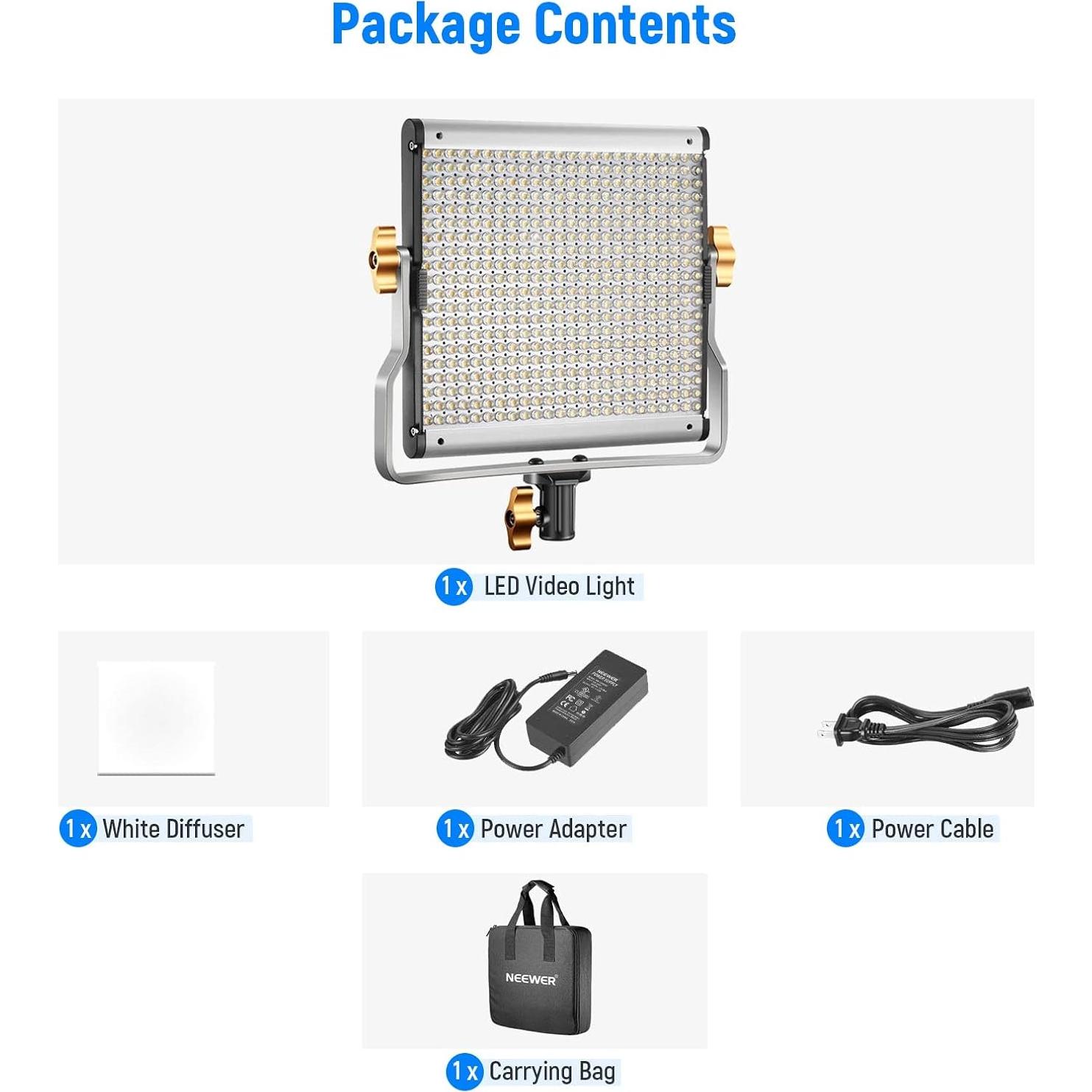 Luz LED Bi-Color Neewer 480 Perlas 3200-5600K con Soporte