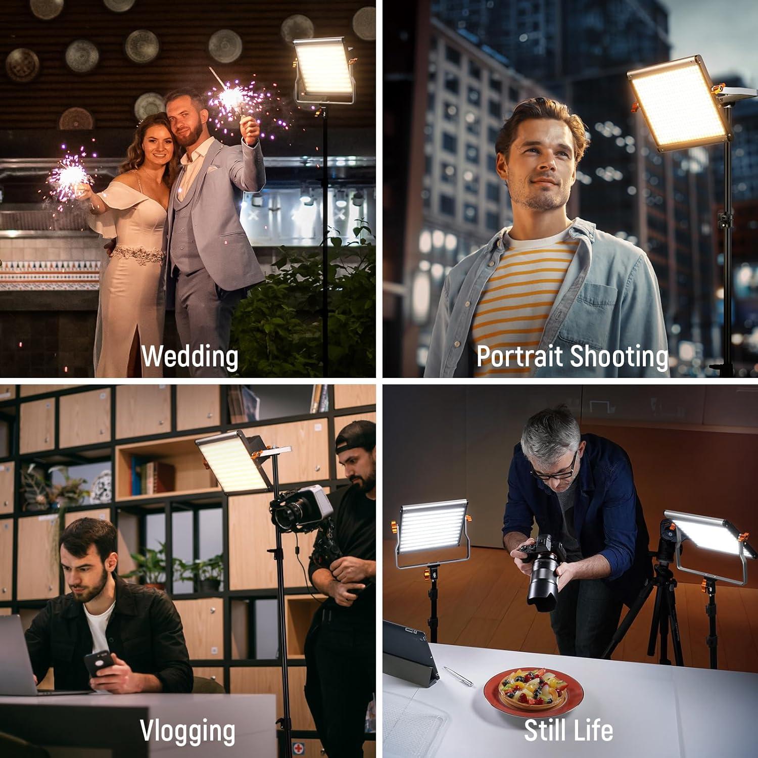 Kit de Luz de Video LED Bi Color Neewer NL480 con Trípode 190cm