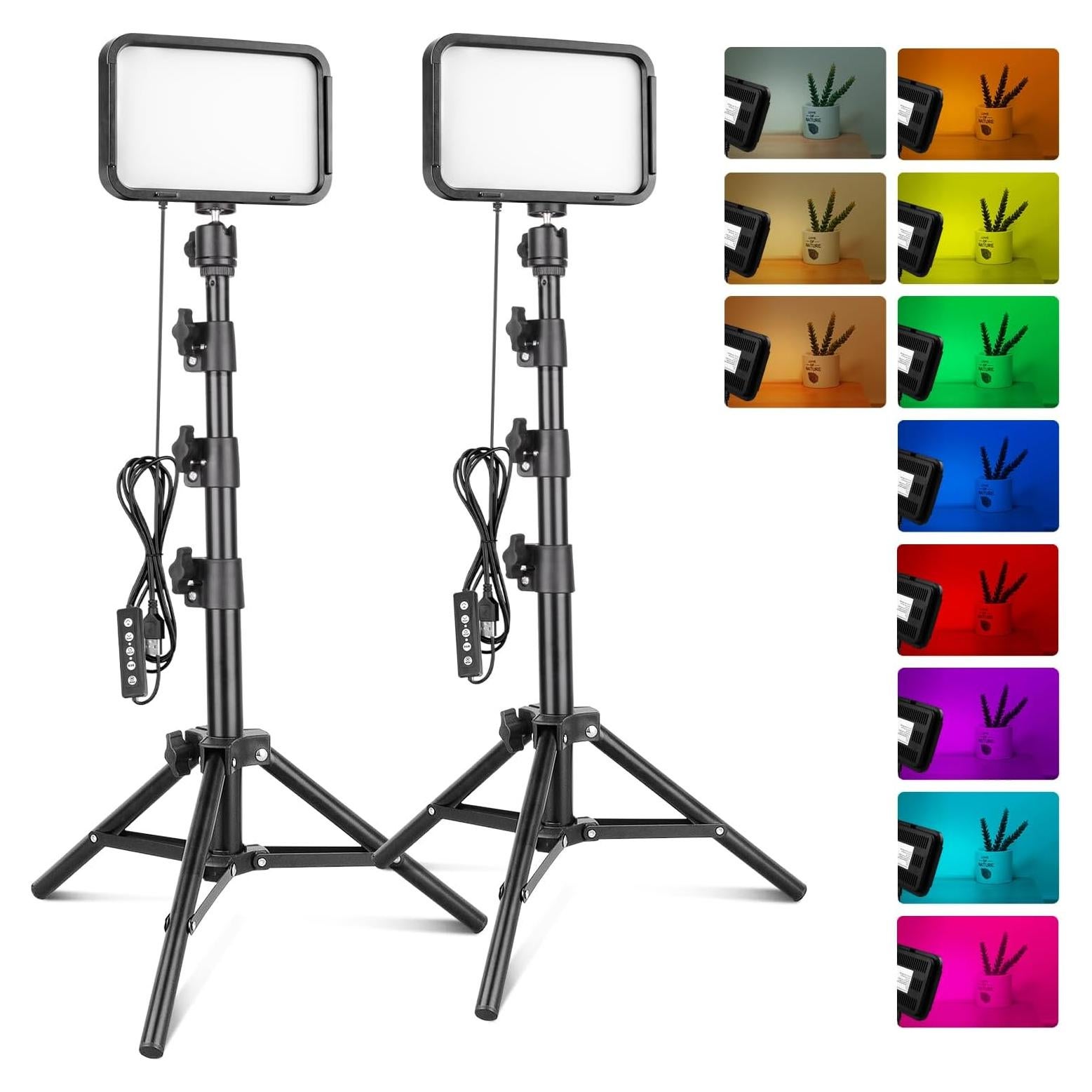 Luces de Estudio RGB Torjim con Trípode Ajustable - 16 Colores