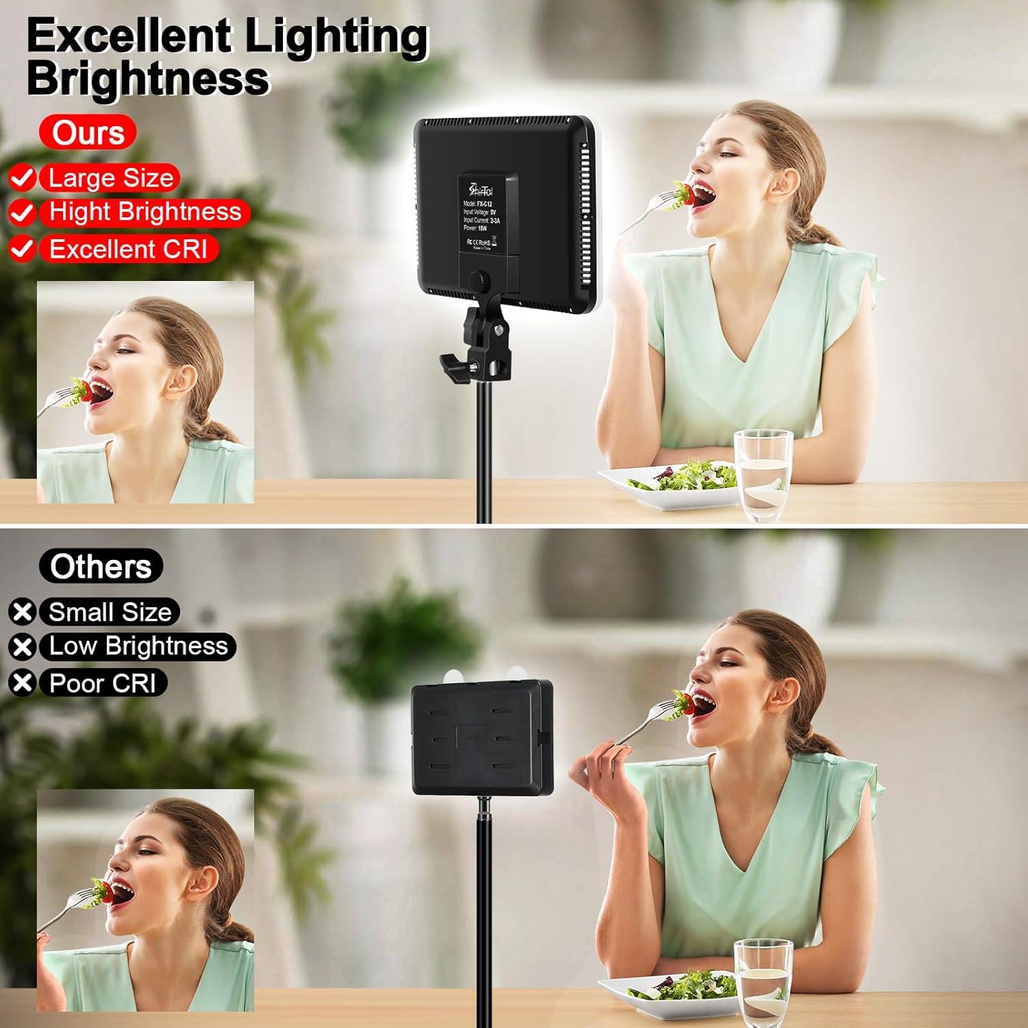 Kit de Luz LED de Video 30 cm SHIRTAL con Soporte y USB