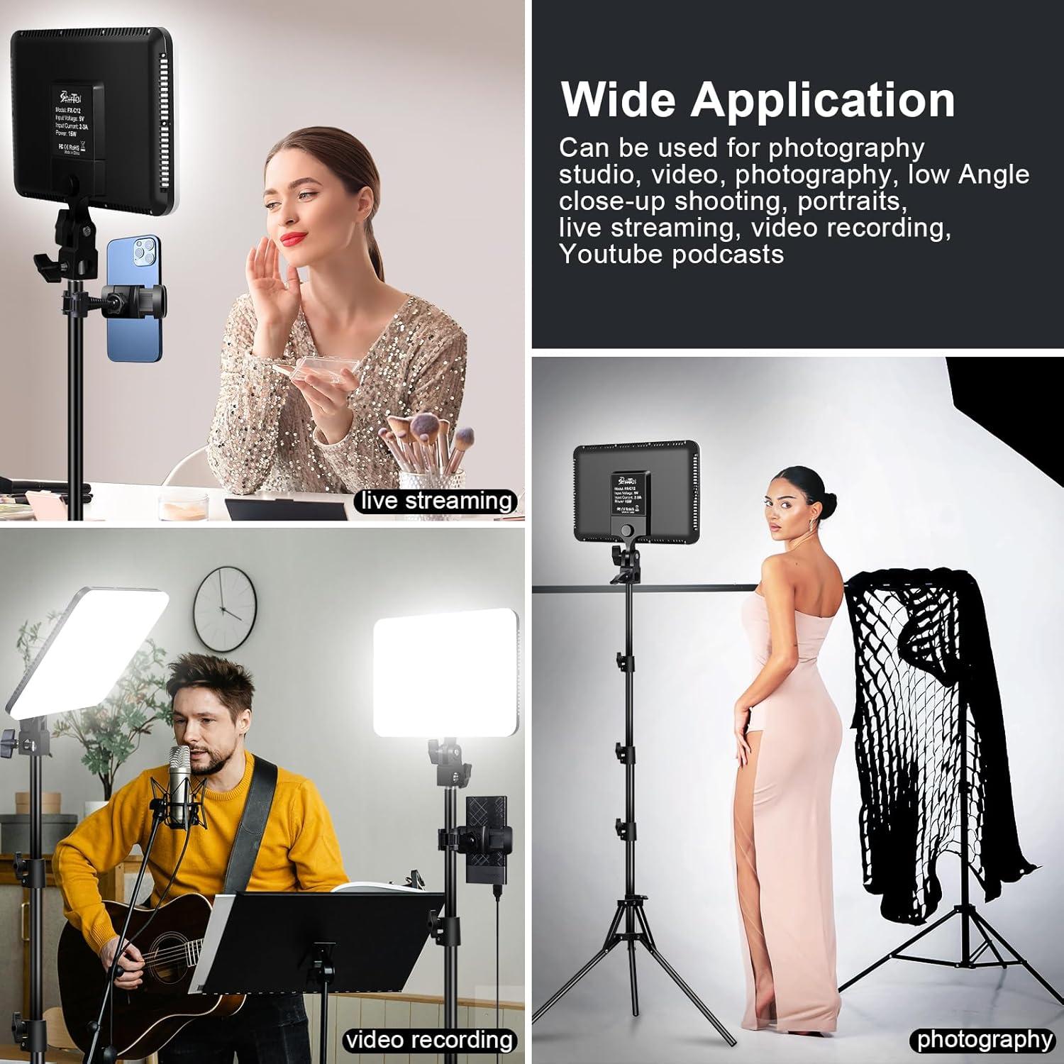 Kit de Luz LED de Video 30 cm SHIRTAL con Soporte y USB