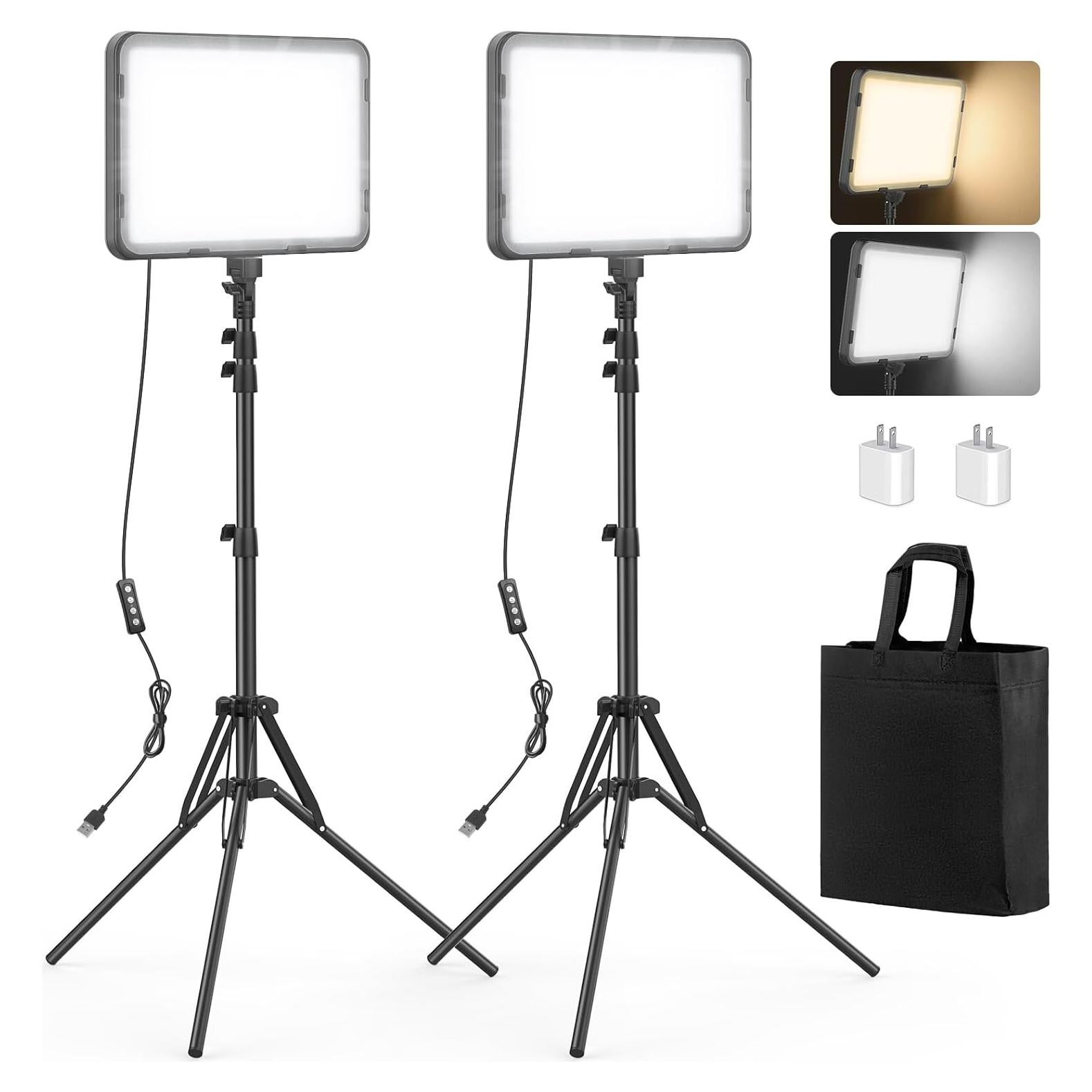 Kit de Iluminación LED Kmasic 2 Luces con Trípode 160cm 15W