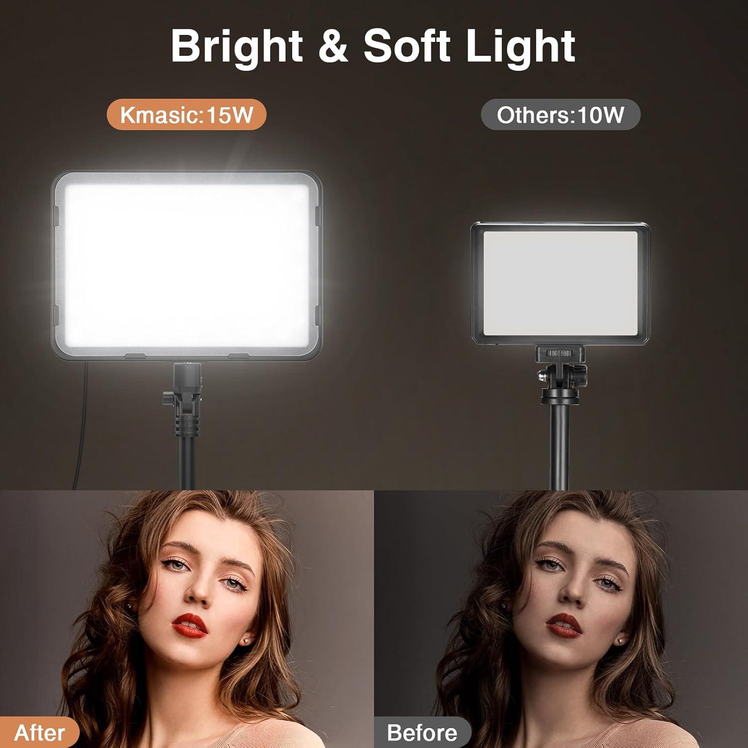 Kit de Iluminación LED Kmasic 2 Luces con Trípode 160cm 15W