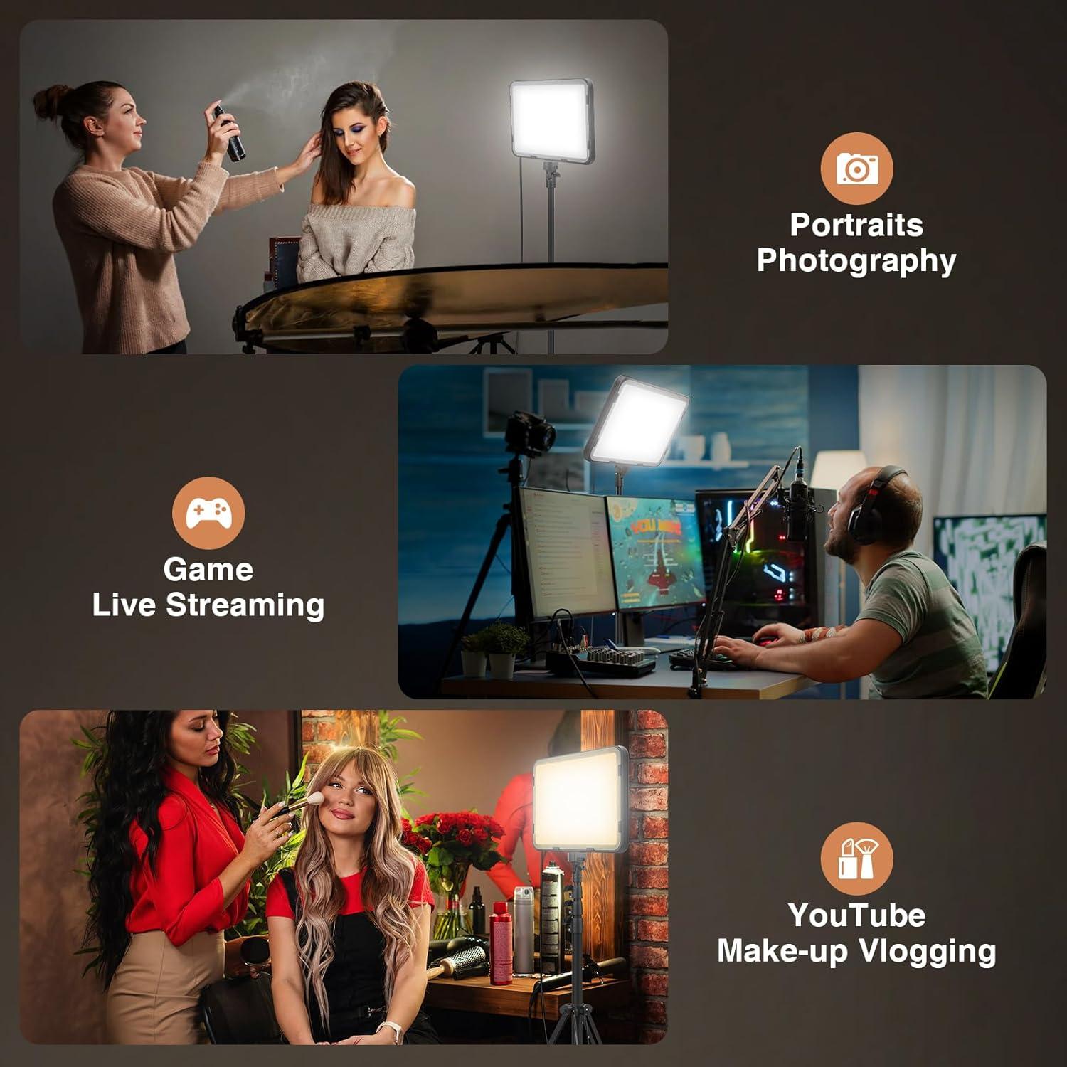 Kit de Iluminación LED Kmasic 2 Luces con Trípode 160cm 15W