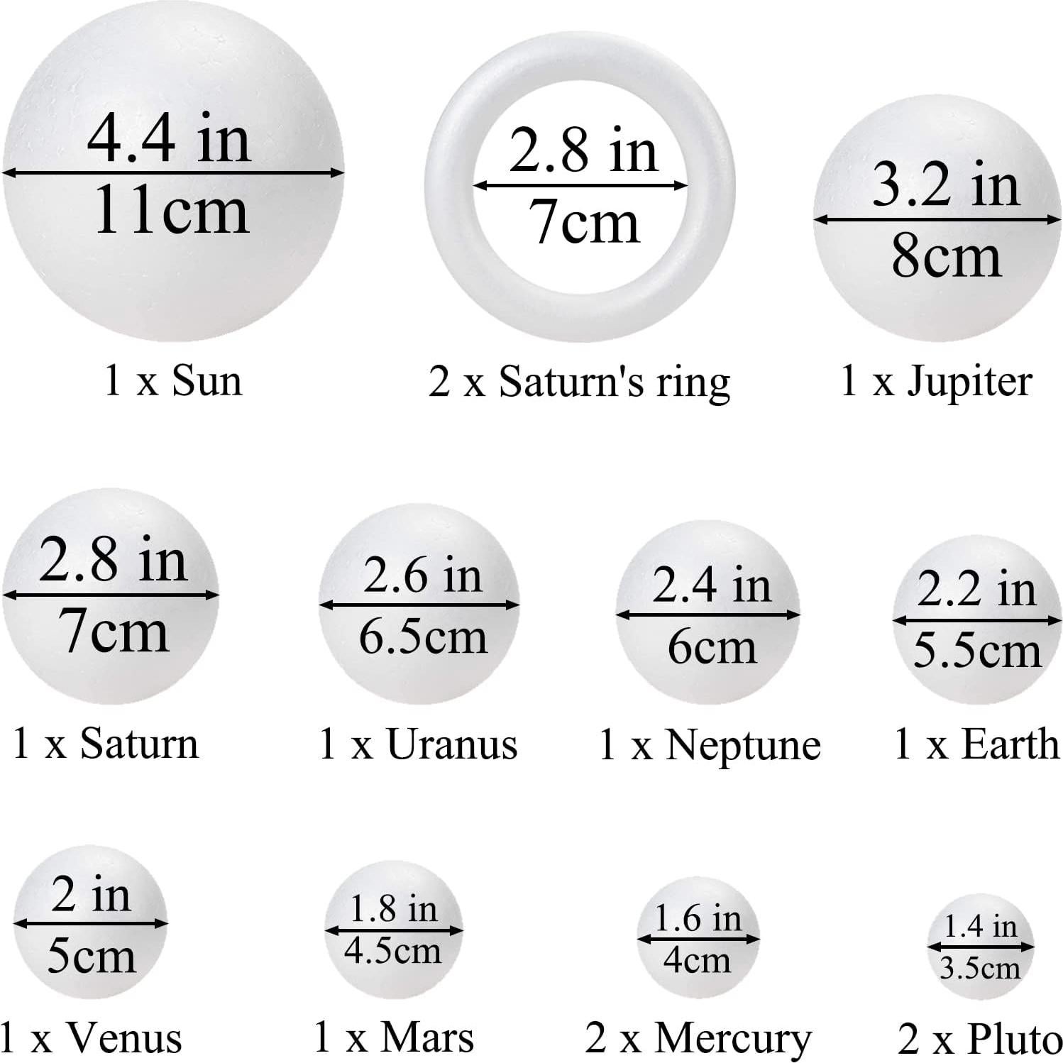 Kit modelo sistema solar 48 piezas Ourtroness educativo