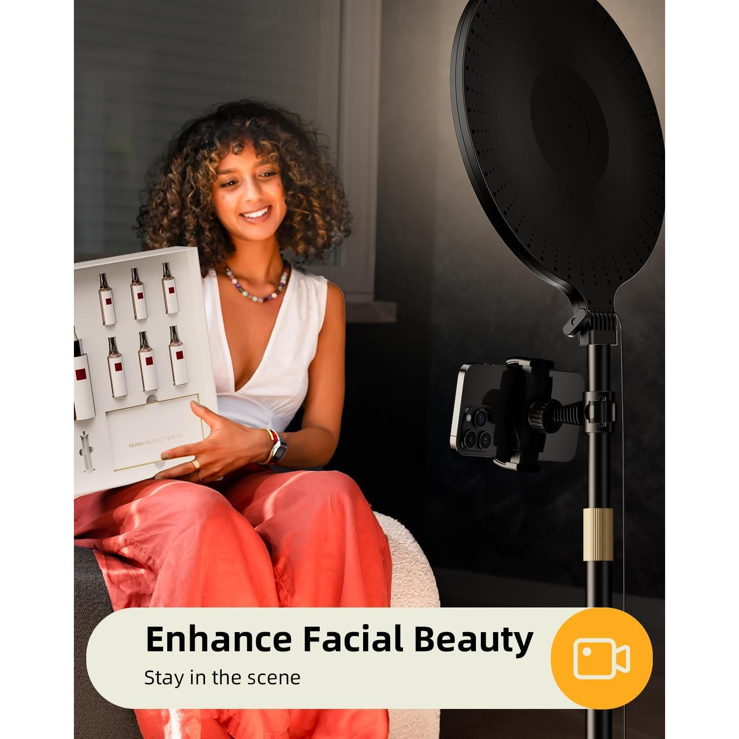 Anillo de Luz LED Vimose 26.7 cm con Trípode Ajustable 182.9 cm