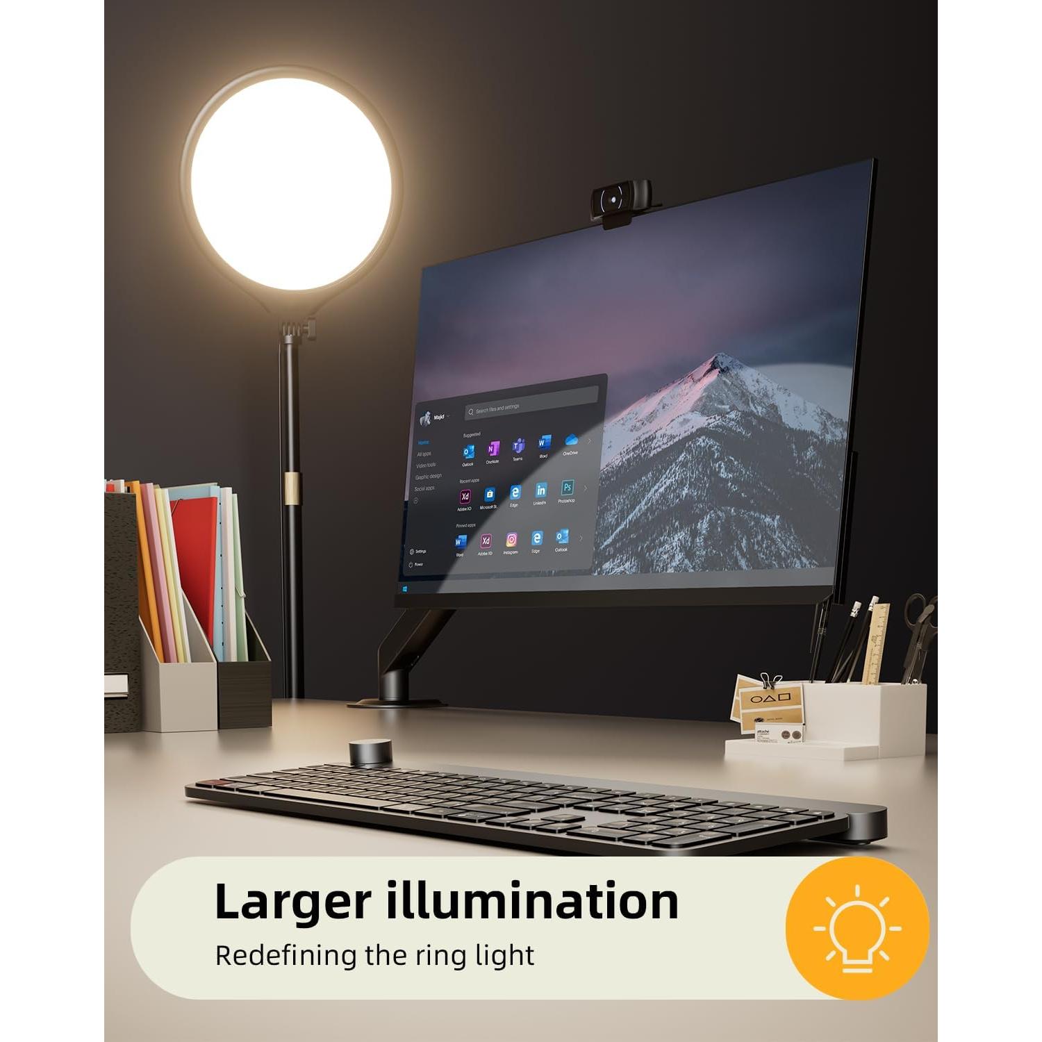 Anillo de Luz LED Vimose 26.7 cm con Trípode Ajustable 182.9 cm