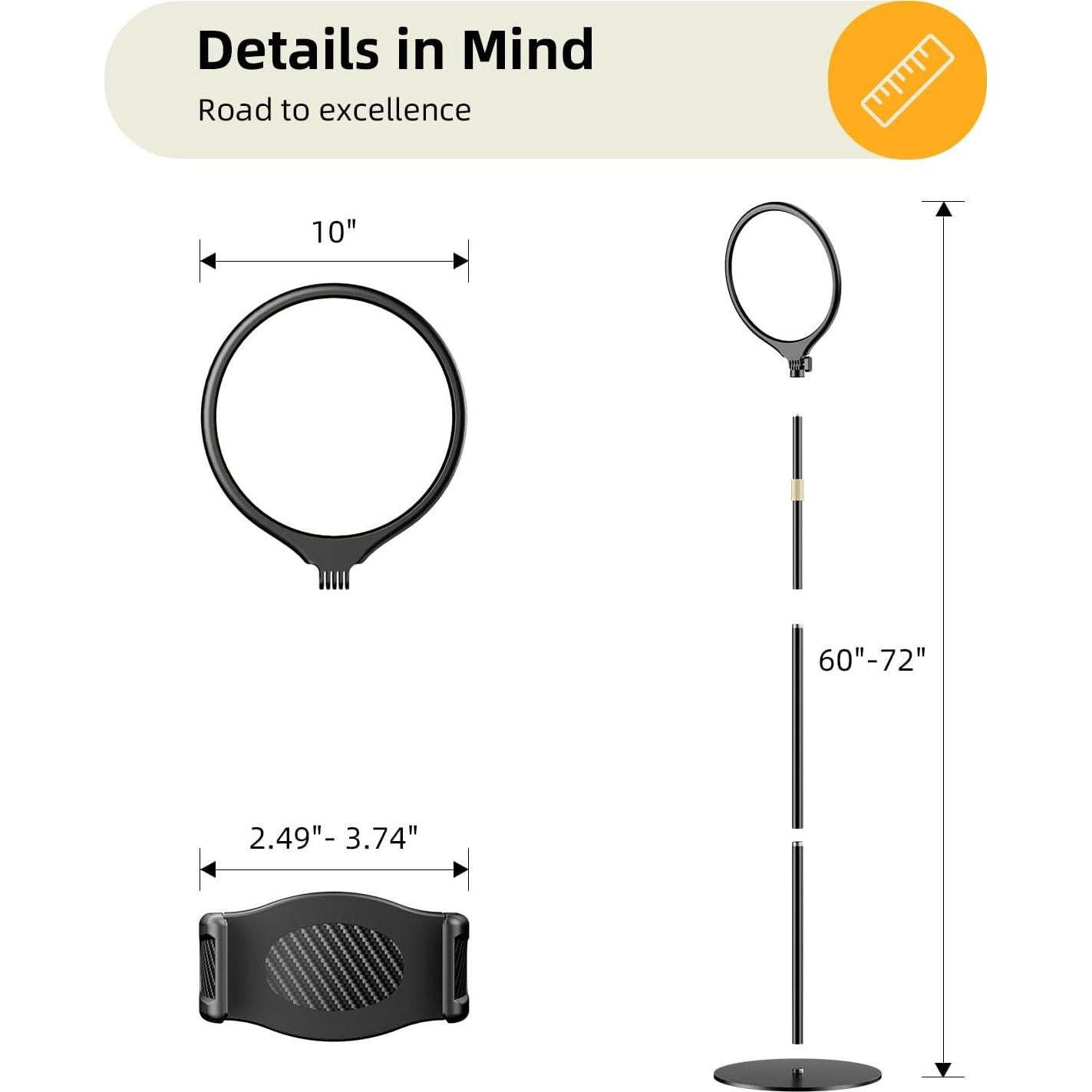 Anillo de Luz LED Vimose 26.7 cm con Trípode Ajustable 182.9 cm