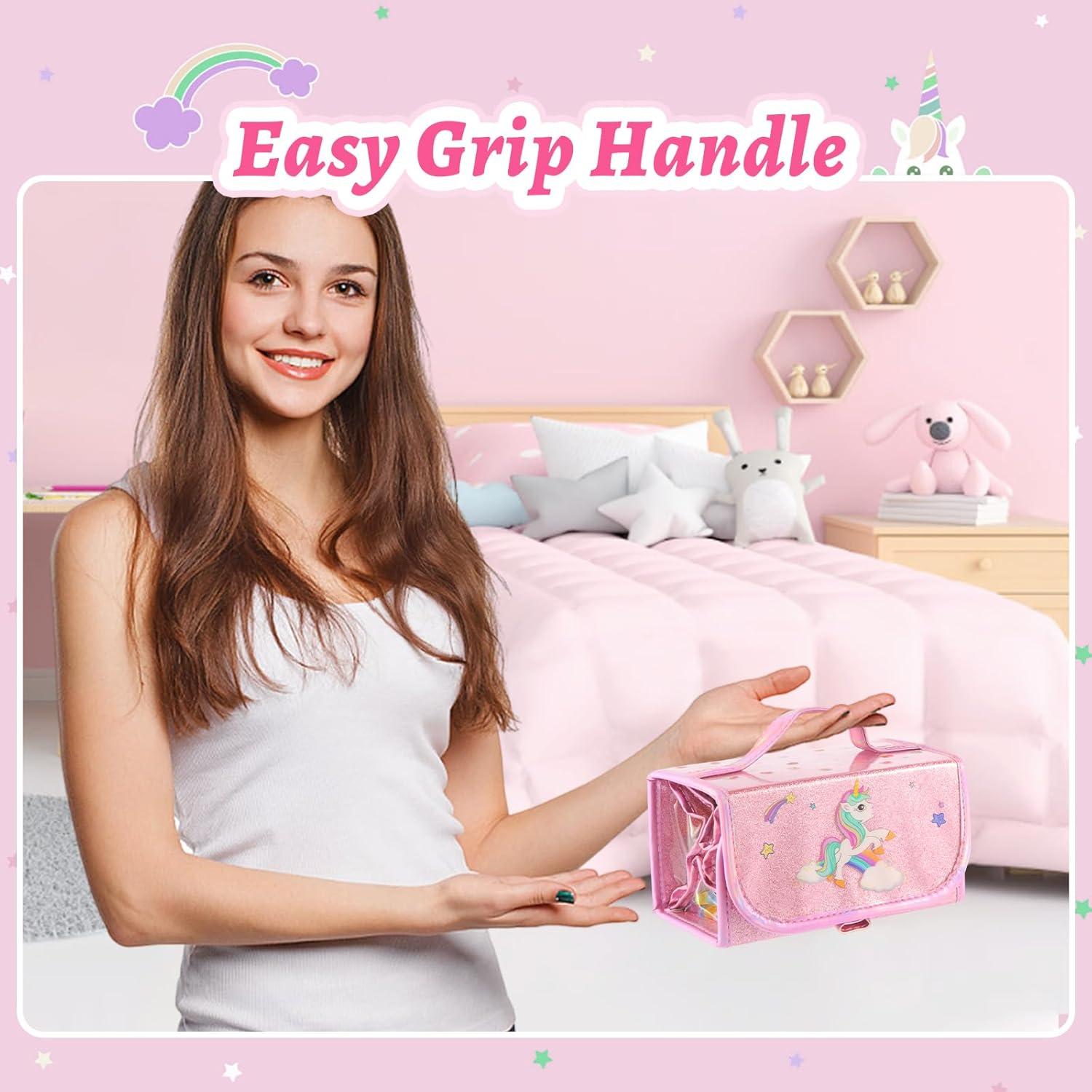 Estuche de Lápices IFINTECHNO Unicornio Rosa 4 Bolsas