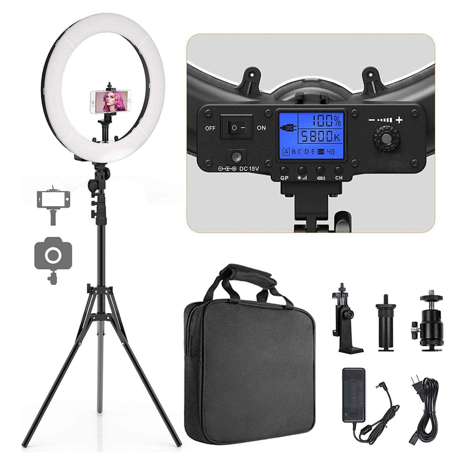 Anillo de Luz LED Bi-Color 19" PIXEL R45C 55W 3000-5800K