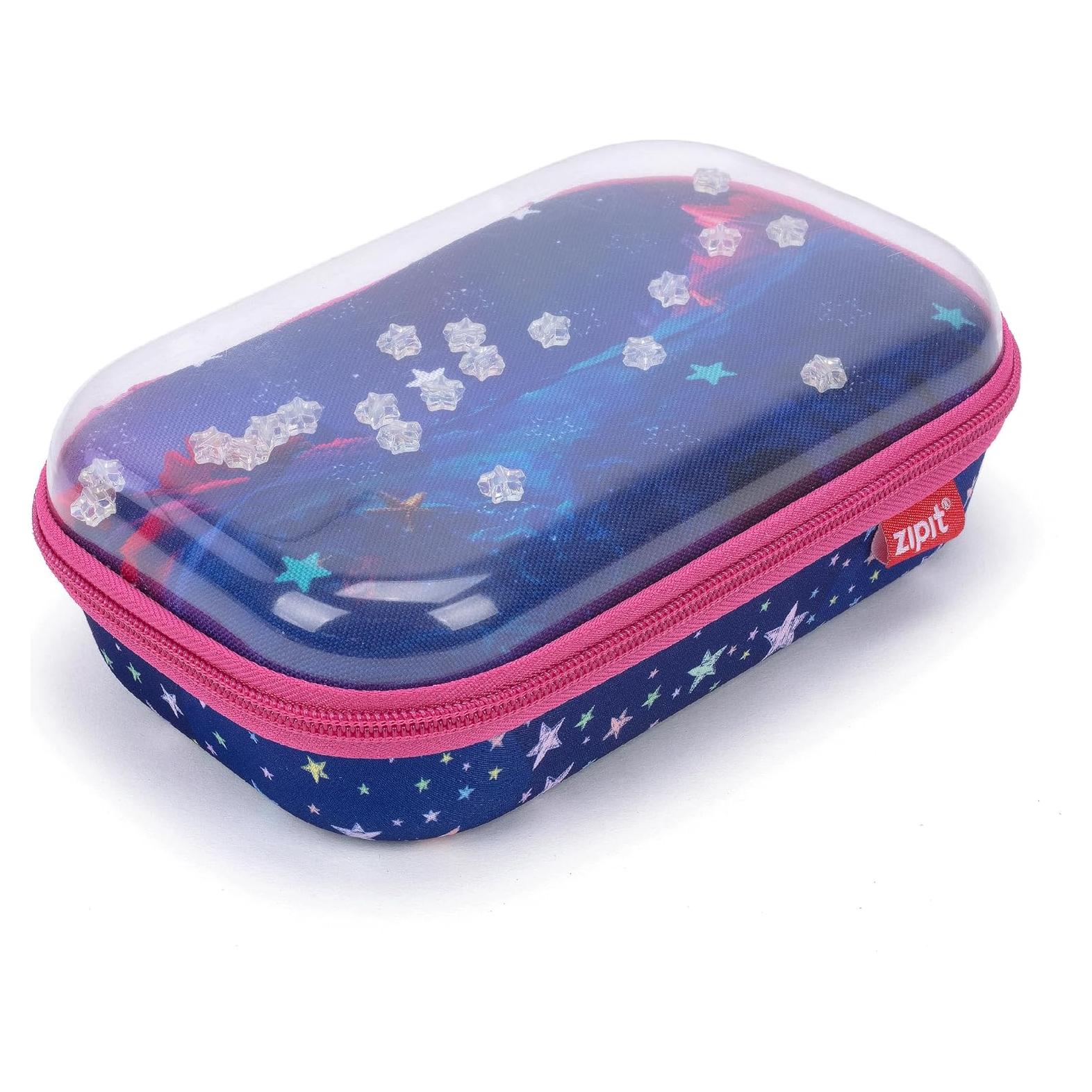 Estuche de Lápices ZIPIT Estrellas Transparente Grande