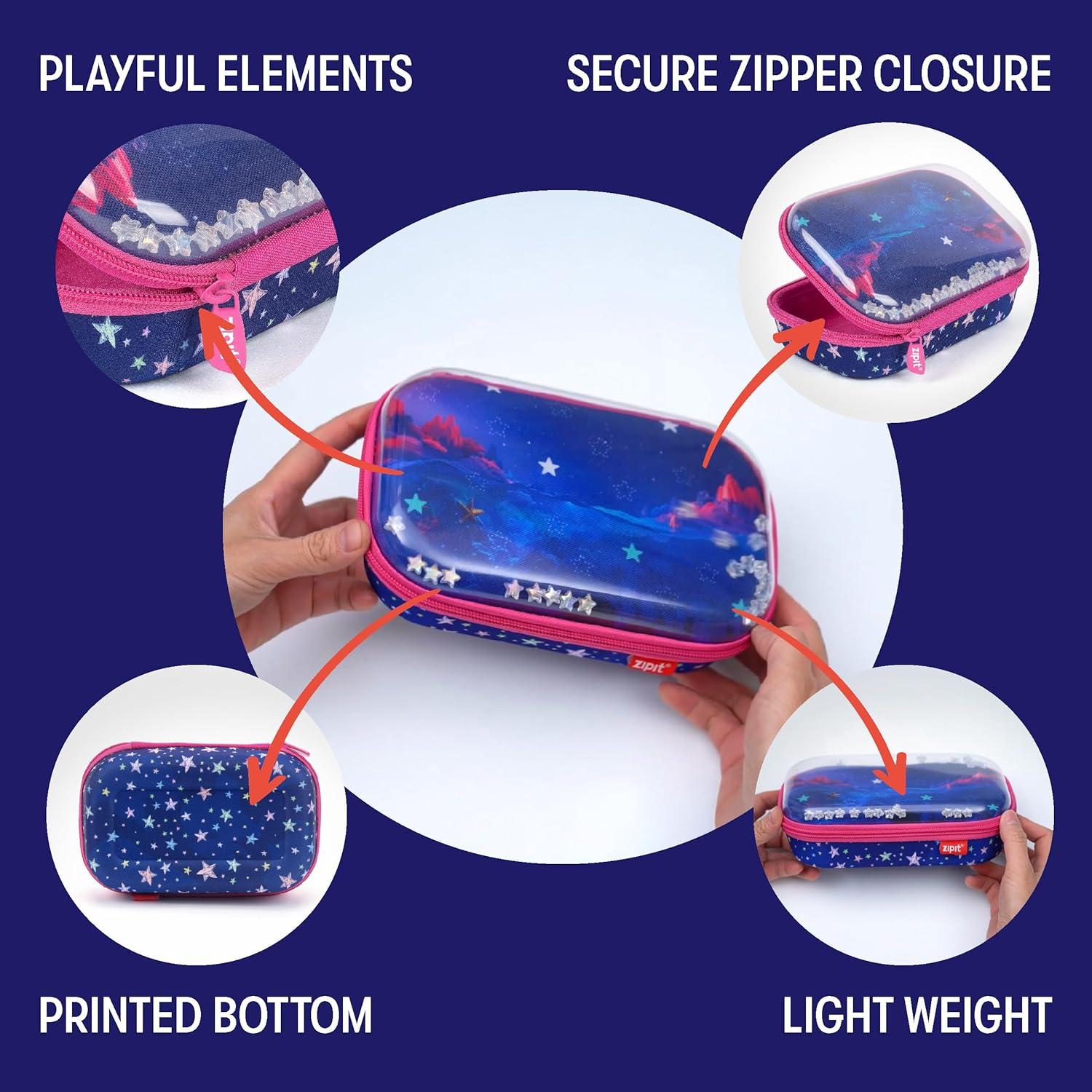 Estuche de Lápices ZIPIT Estrellas Transparente Grande