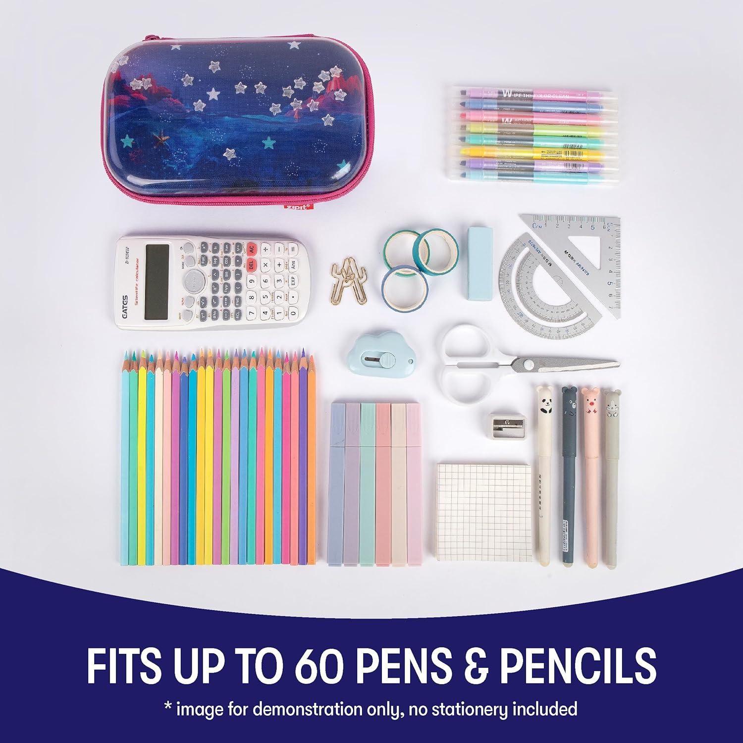 Estuche de Lápices ZIPIT Estrellas Transparente Grande