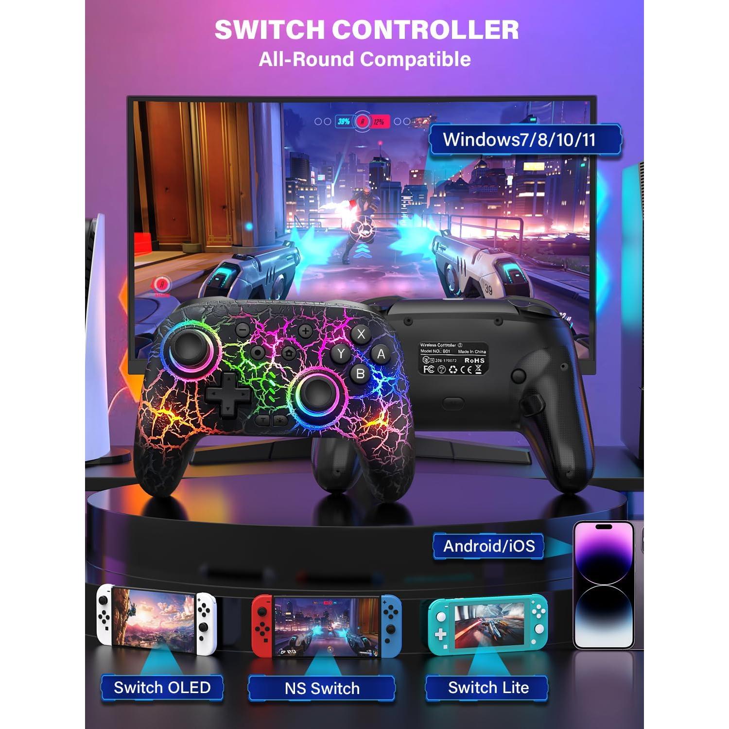 Controlador Pro ZRZLMVP Inalámbrico para Switch - 1000mAh