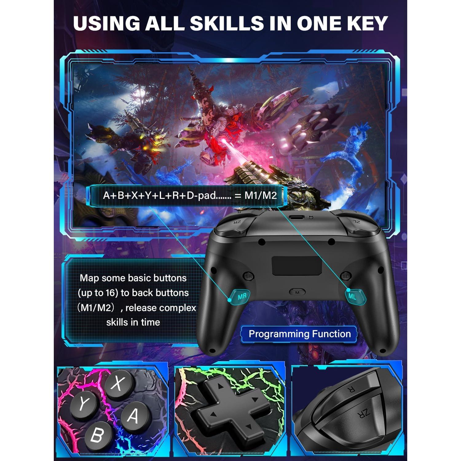 Controlador Pro ZRZLMVP Inalámbrico para Switch - 1000mAh