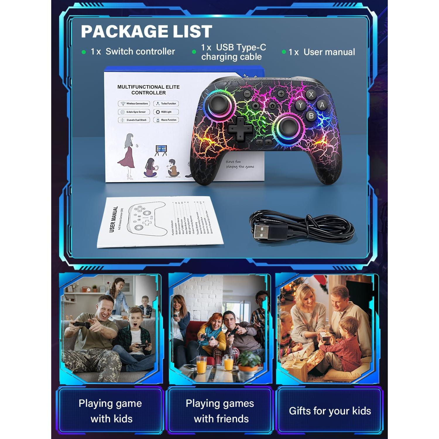 Controlador Pro ZRZLMVP Inalámbrico para Switch - 1000mAh