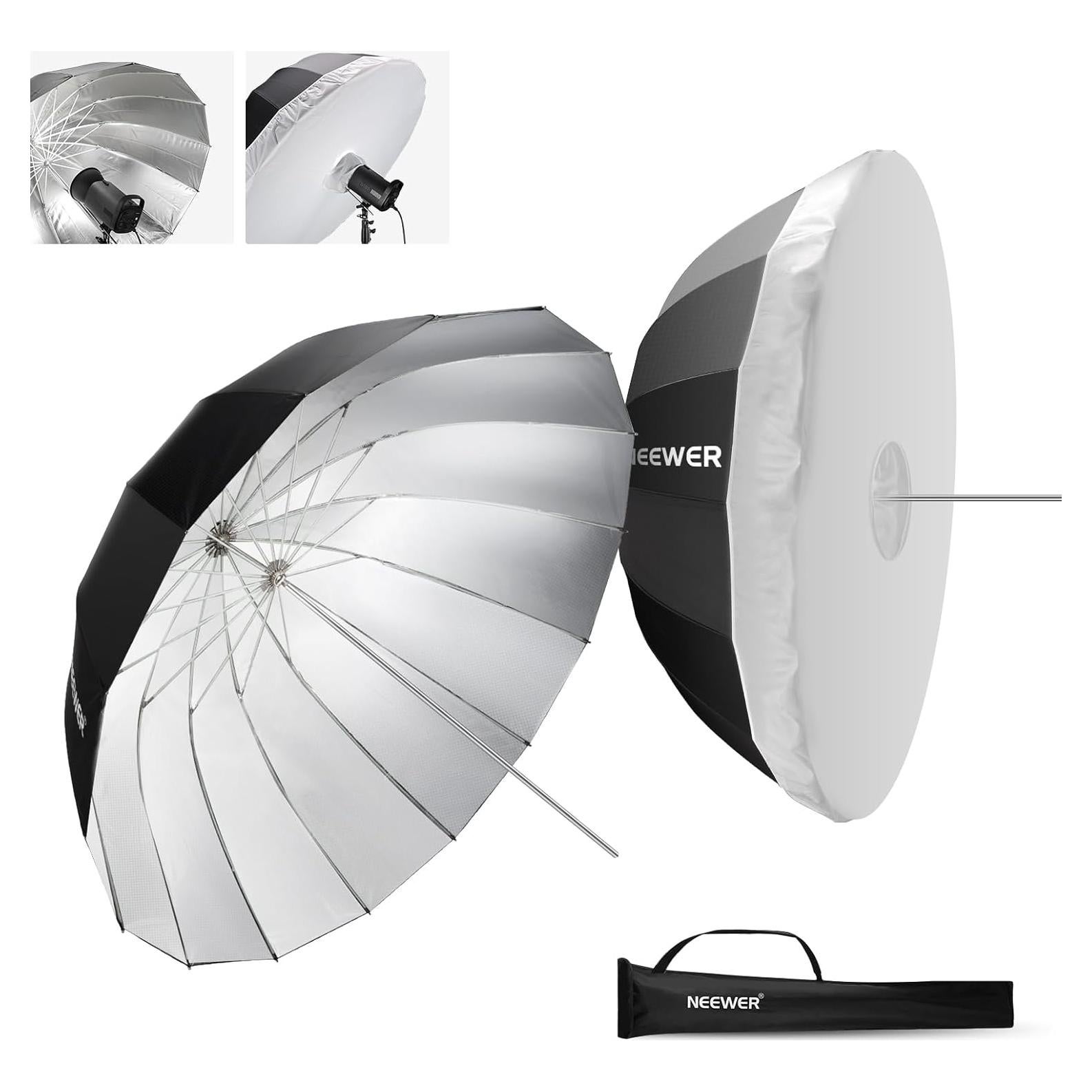 Paraguas Reflectante Parabólico NEEWER 165cm con Difusor