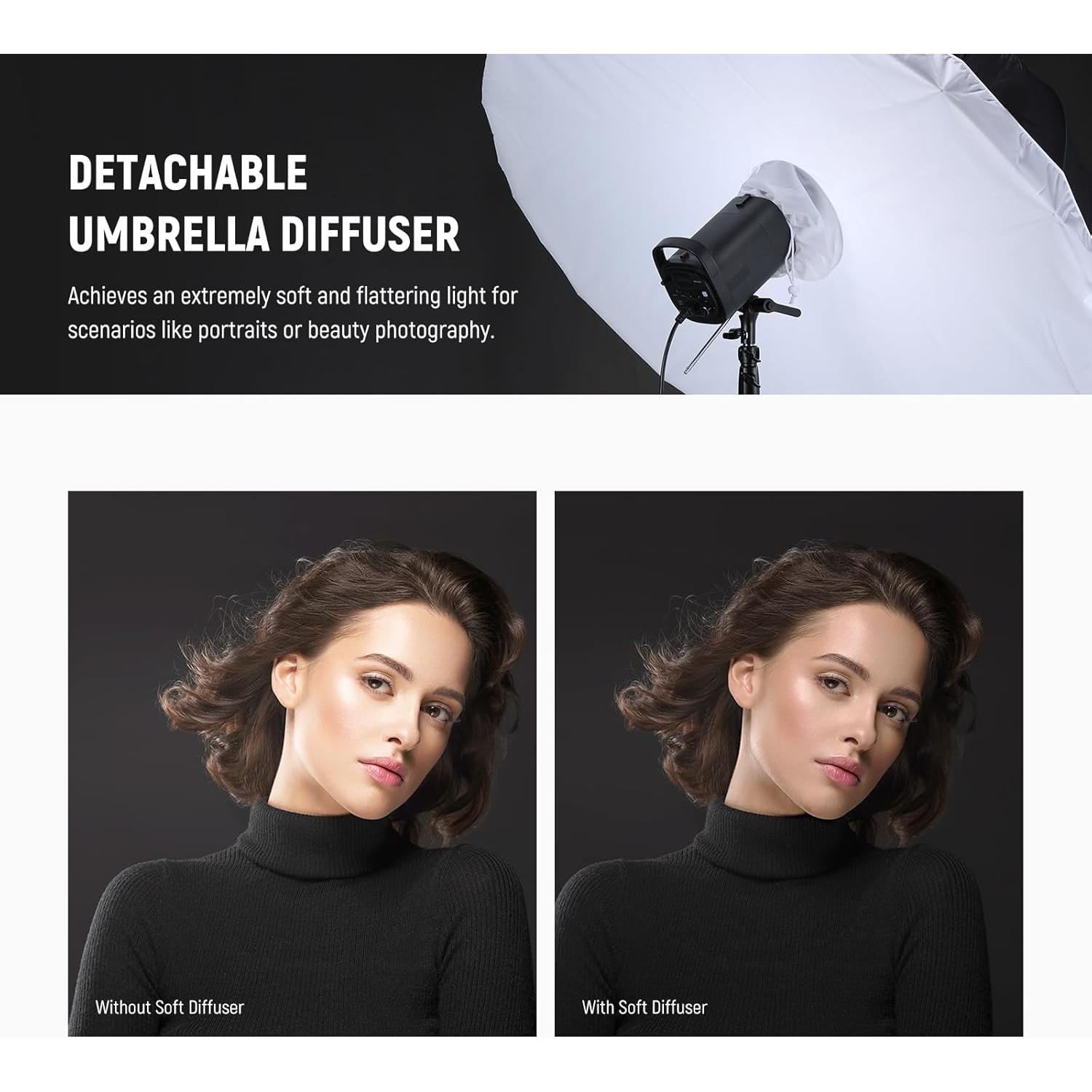 Paraguas Reflectante Parabólico NEEWER 165cm con Difusor