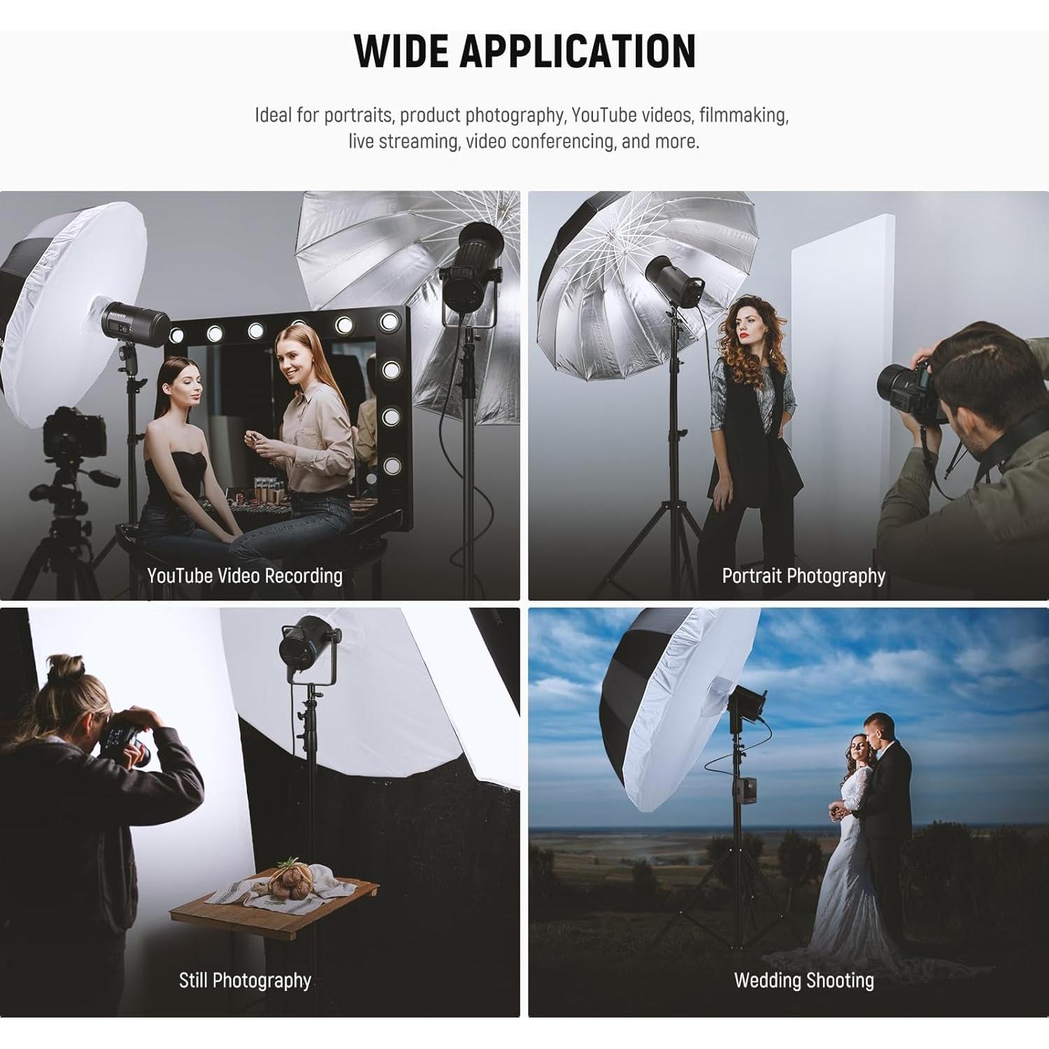 Paraguas Reflectante Parabólico NEEWER 165cm con Difusor